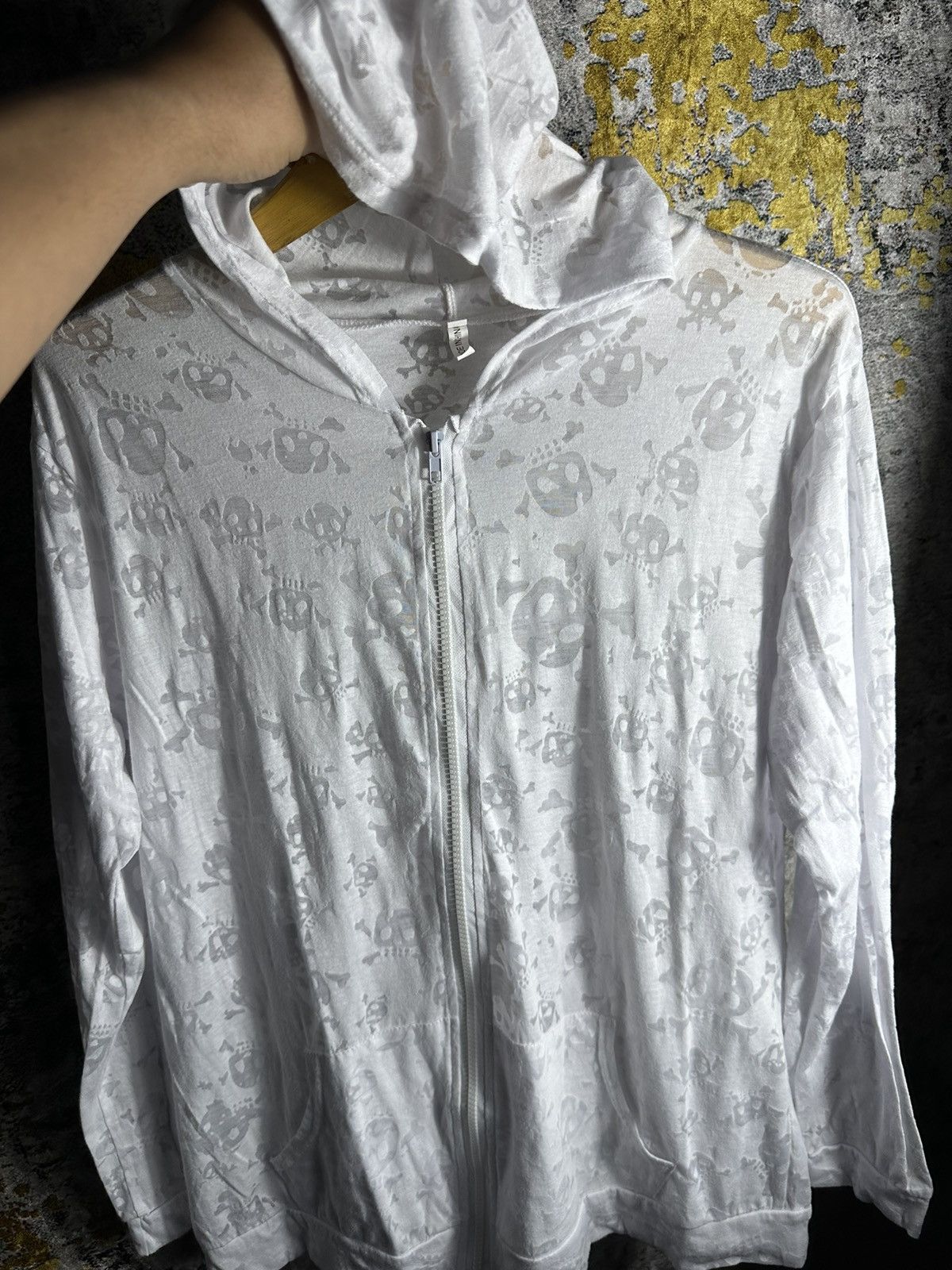 Beauty Beast IF SIX WAS NINE LGB STYLE SKULL AOP TRANSPARENT WHITE HOODIE Size US L / EU 52-54 / 3 - 6 Thumbnail