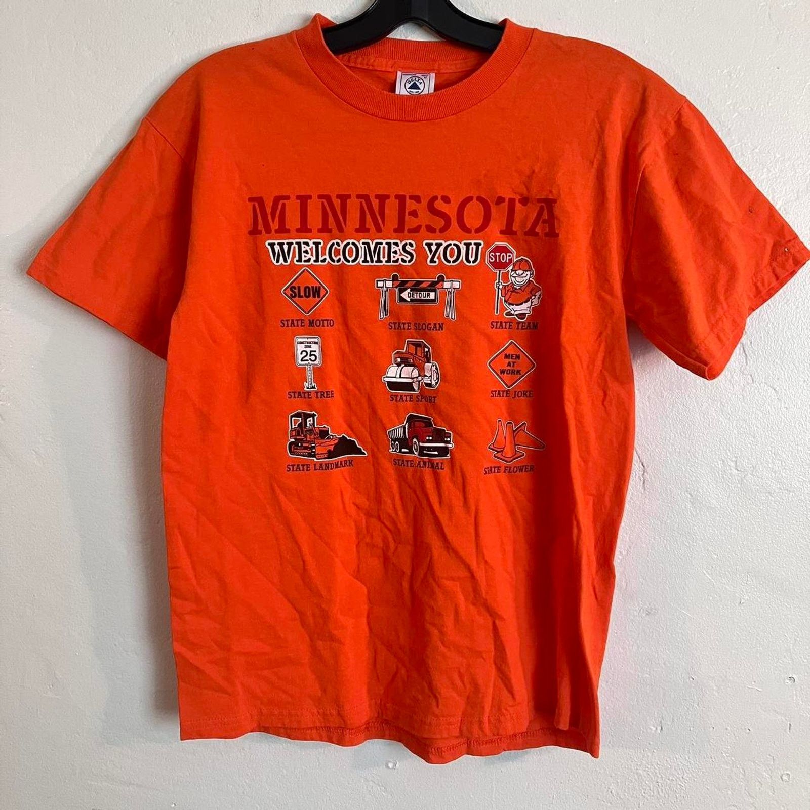 Delta × Vintage Vintage 90s Minnesota Welcomes You Construction Graphic Tee Size US M / EU 48-50 / 2 - 1 Thumbnail