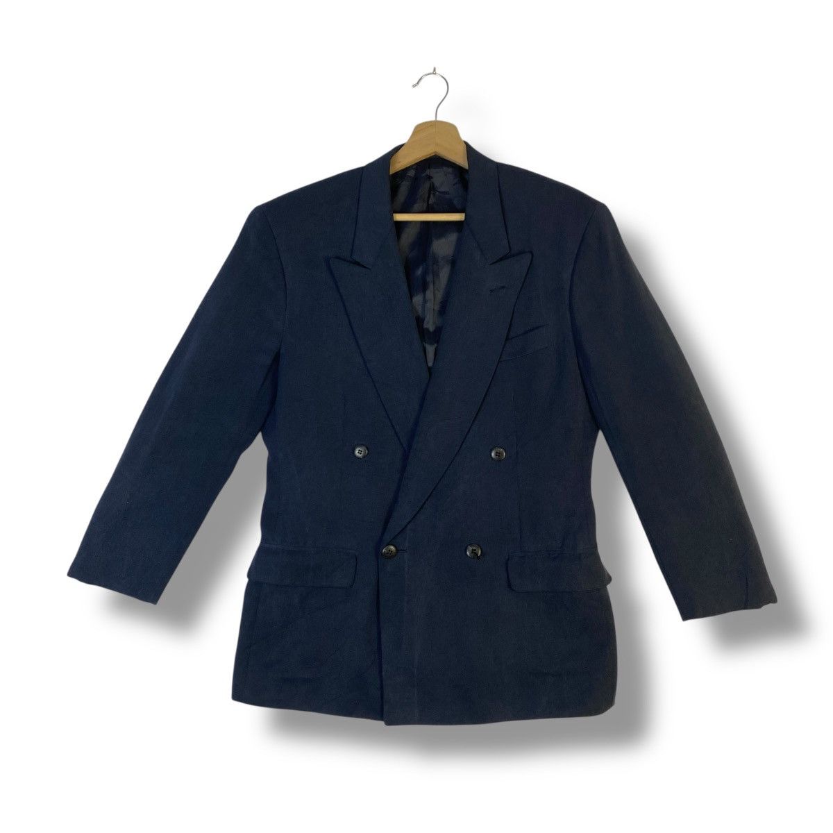 Loro Piana LORO PIANA CELLULOSE FIBER BLEND DOUBLE BREASTED BLAZER Size US L / EU 52-54 / 3 - 2 Thumbnail