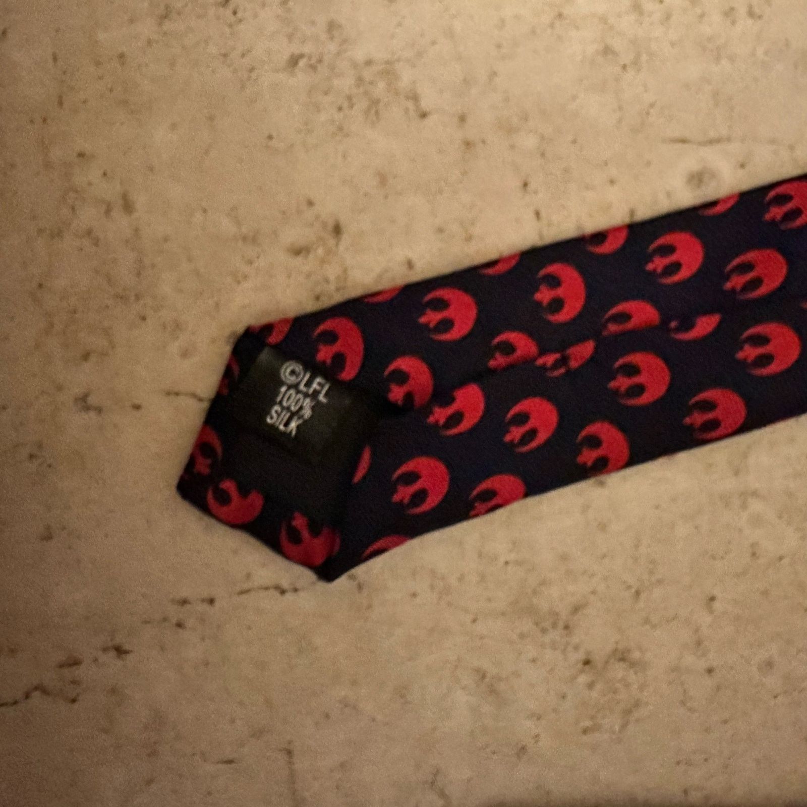 Star Wars Star Wars Rebel Alliance Symbol Navy Red Silk Skinny Tie Size ONE SIZE - 9 Thumbnail