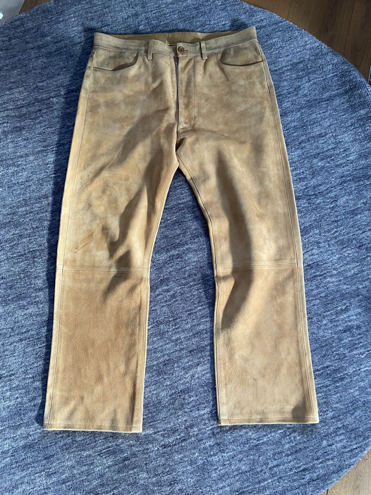 Yohji Yamamoto Yohji Yamamoto AW03 Homme Goat Skin Suede Pants Size US 34 / EU 50 - 1 Thumbnail