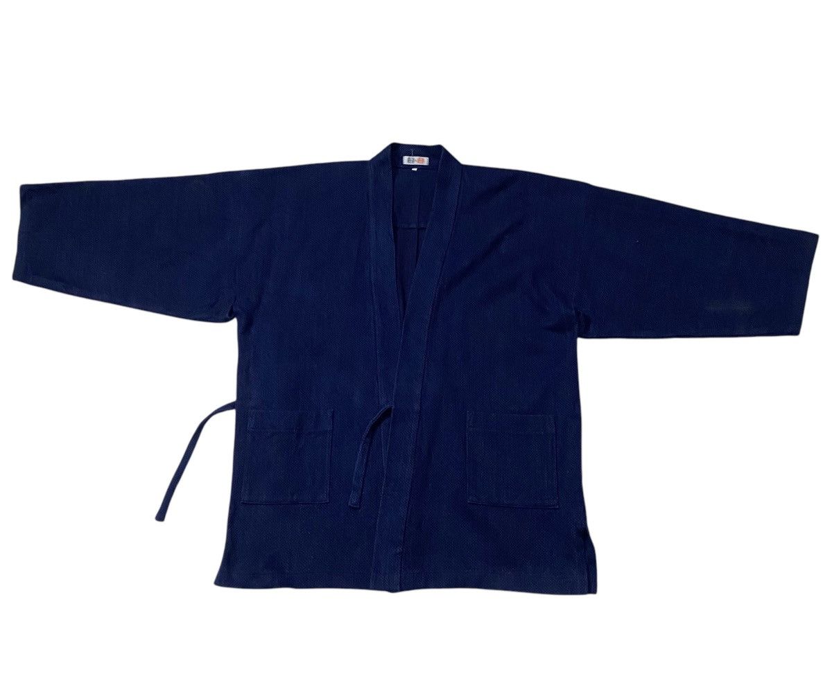 Indigo × Japanese Brand 🇯🇵 Vtg Kendo Indigo Blue Dyed Woven Kimono Samurai Jacket Size US L / EU 52-54 / 3 - 4 Thumbnail