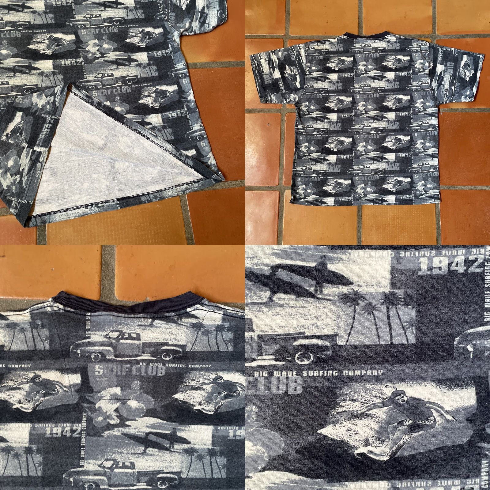 Sideout VINTAGE Side Out Shirt Mens Medium Blue Graphic Print 1942 Surf Club Logo 90s Hipster USA Sports Size US M / EU 48-50 / 2 - 10 Thumbnail