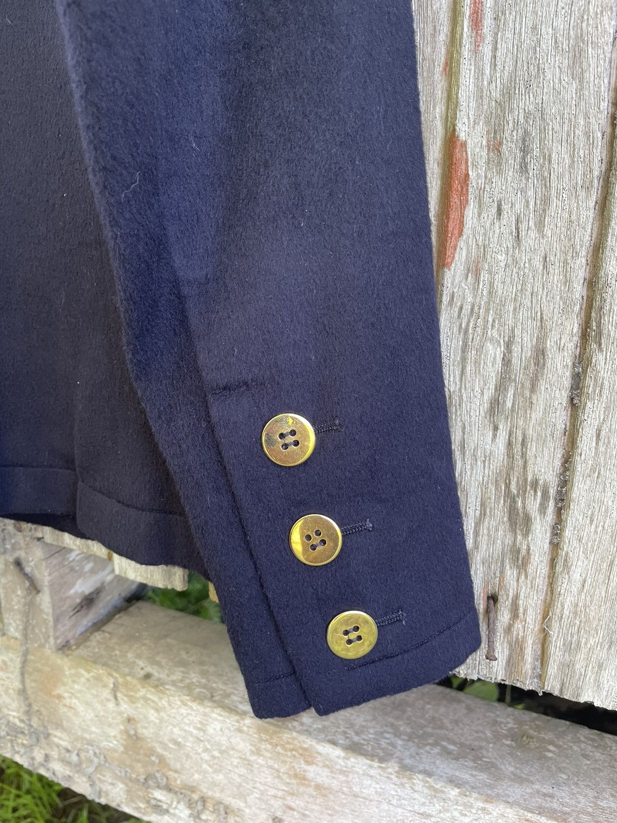 Saint Laurent Paris × Vintage × Yves Saint Laurent Saint Laurent Rive Gauche Vintage Navy Wool Blazer 1980s Size S / US 4 / IT 40 - 13 Thumbnail