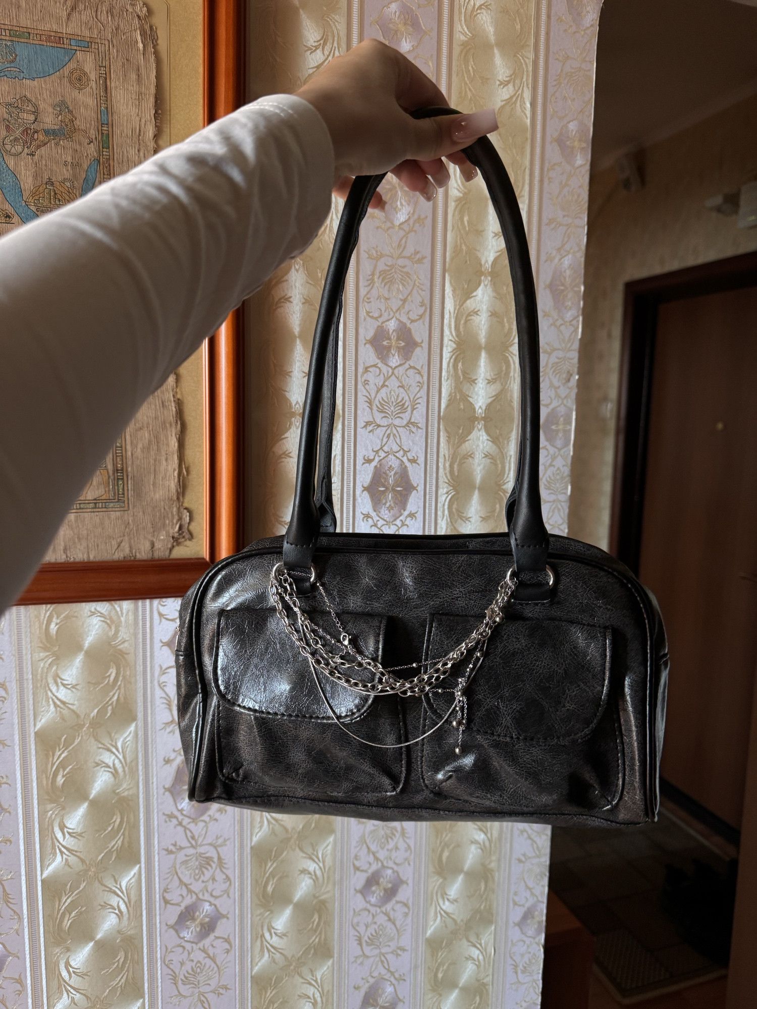 Japanese Brand Retro Small Double Pockets Shoulder Bag Size ONE SIZE - 3 Thumbnail