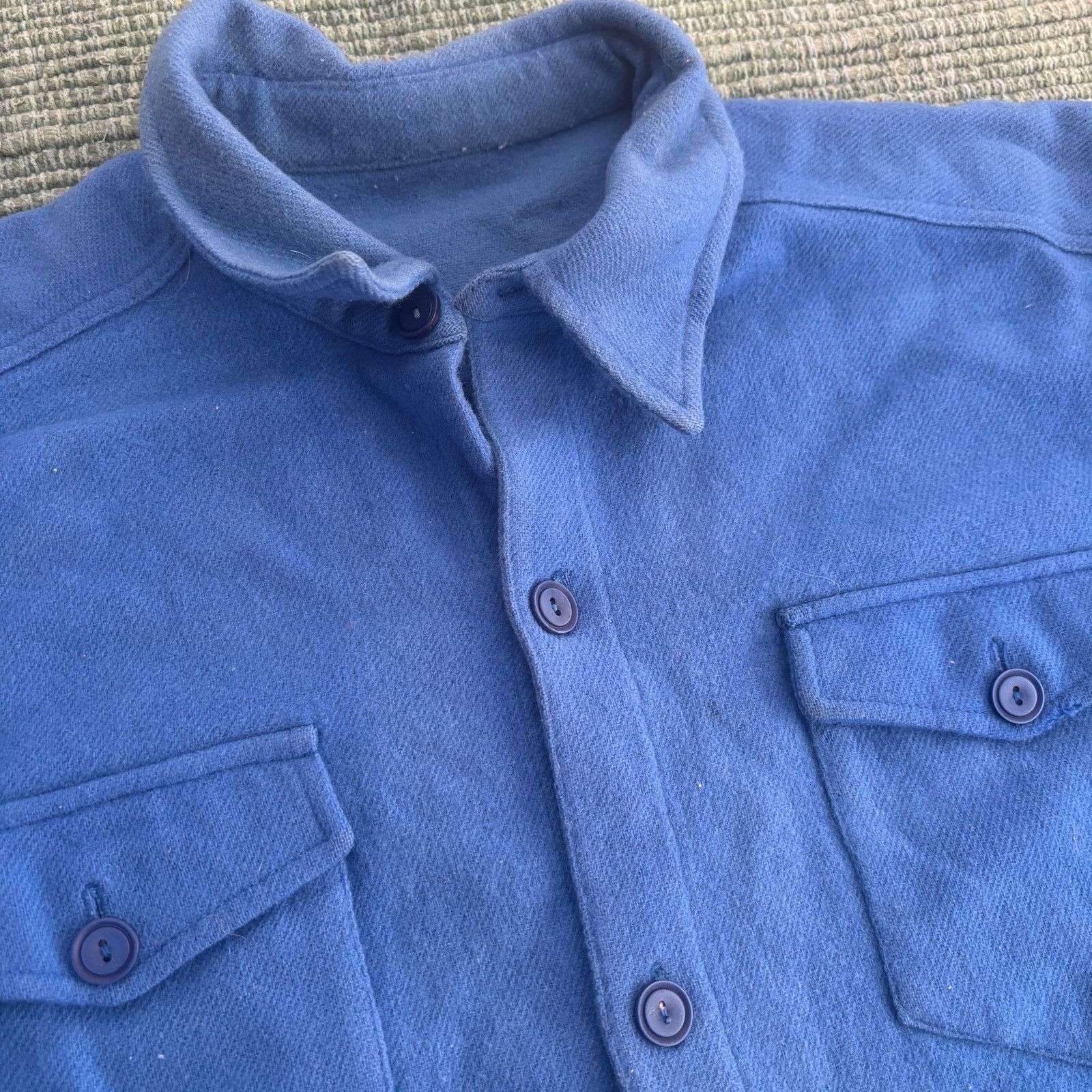 Vintage True vintage 50s/60s blue wool mens long sleeve flannel Size US L / EU 52-54 / 3 - 3 Thumbnail