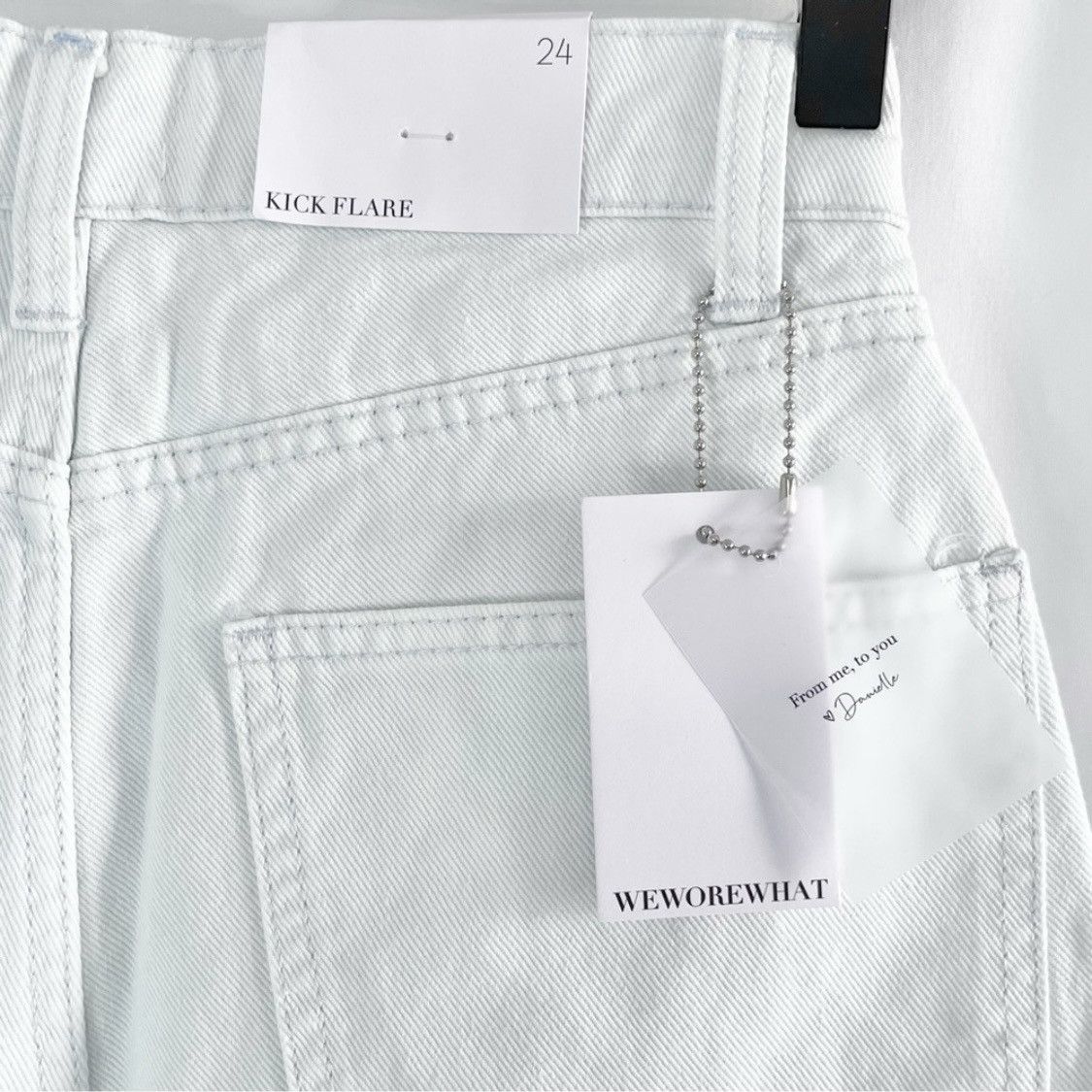 WeWoreWhat We Wore What Kick Flare High Rise Jeans Cotton Light Denim Size 24" / US 00 / IT 34 - 7 Thumbnail