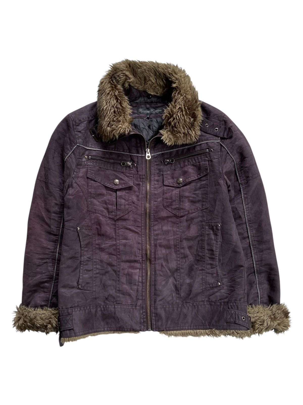 Japanese Brand JAPANESE BAREBACK FAUX FUR BLACK WASHED JACKET Size US M / EU 48-50 / 2 - 1 Thumbnail