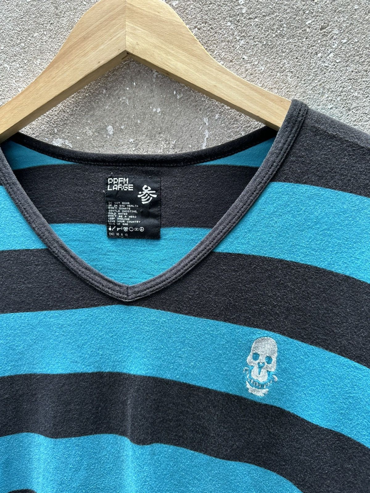 Japanese Brand × Vintage Vintage PPFM Embroidery Skull Stripes VTees Size S / US 4 / IT 40 - 4 Thumbnail