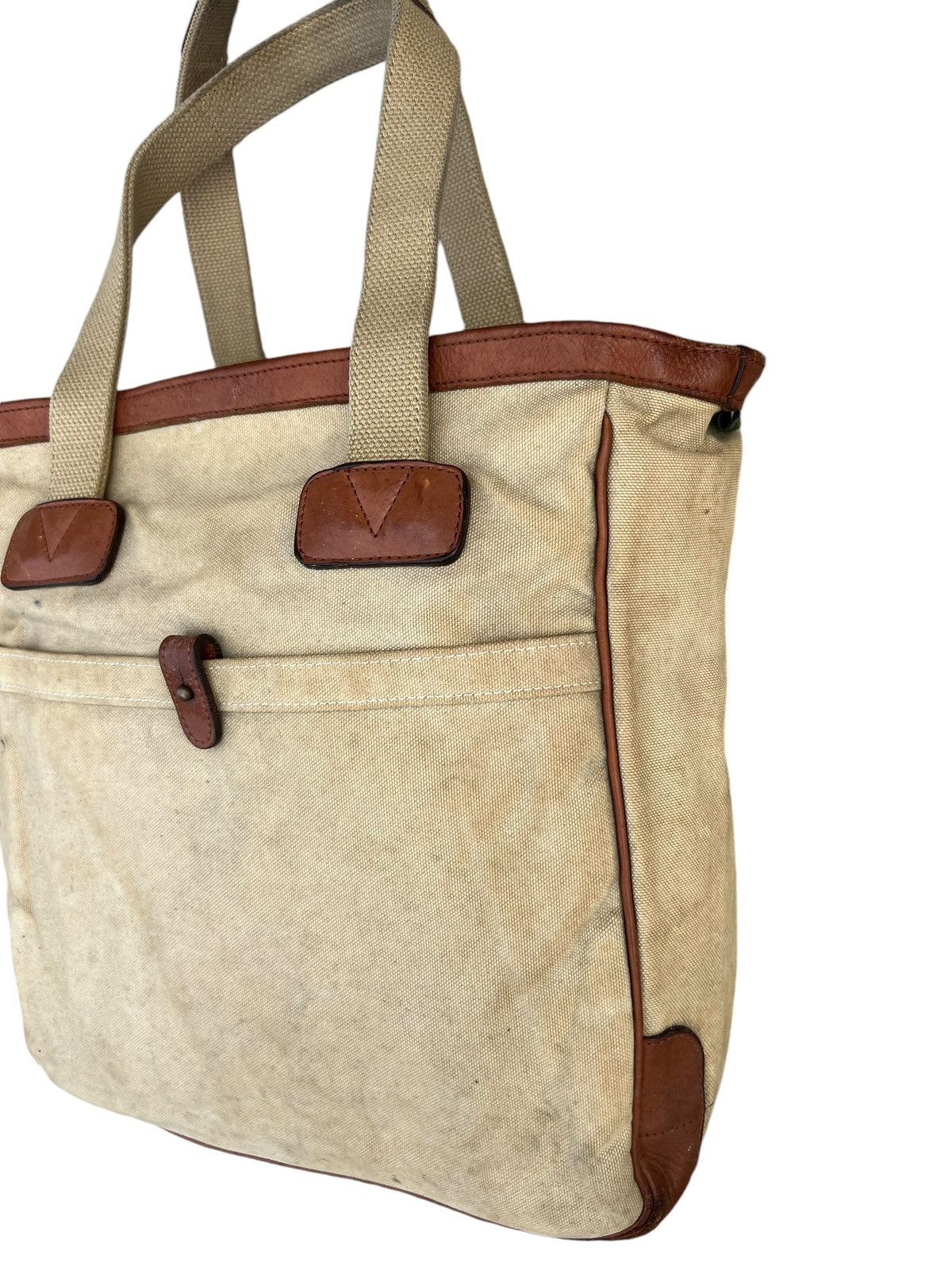 Leather Vintage Silver Lake Club Japan Dirty Muddy Canvas Tote Bag Size ONE SIZE - 6 Thumbnail