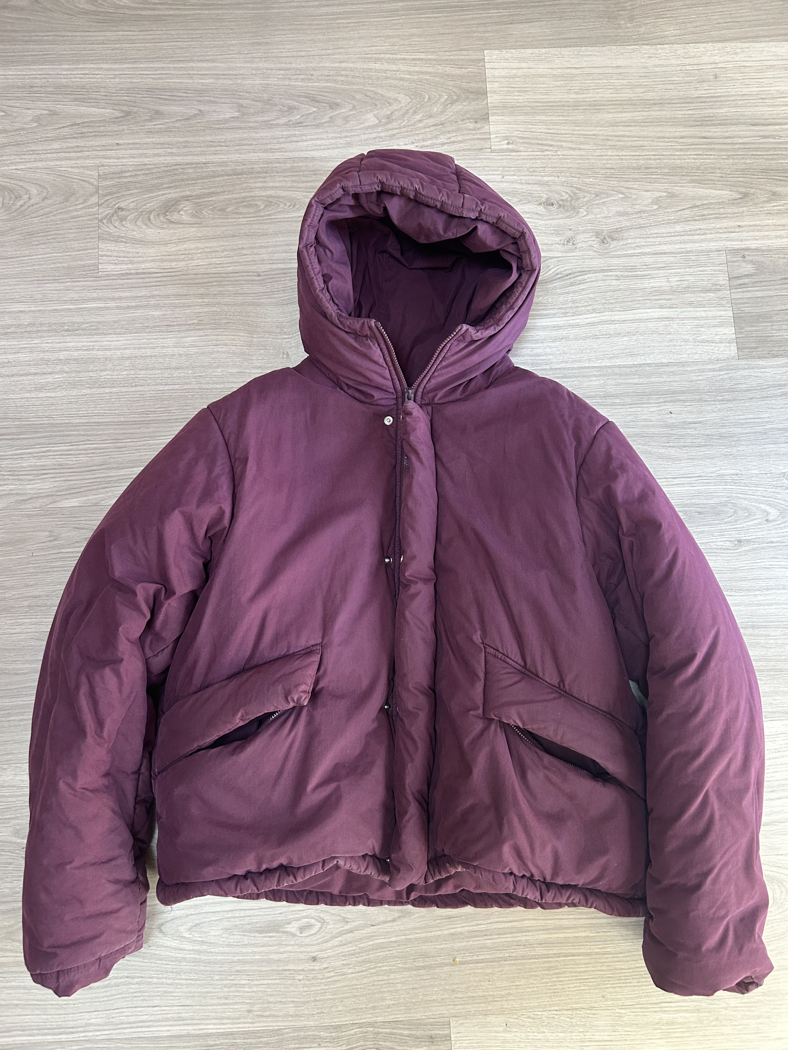 image of Yeezy Season 5 Oxblood Cropped Puffer in Ox Blood, Men's (Size XS)