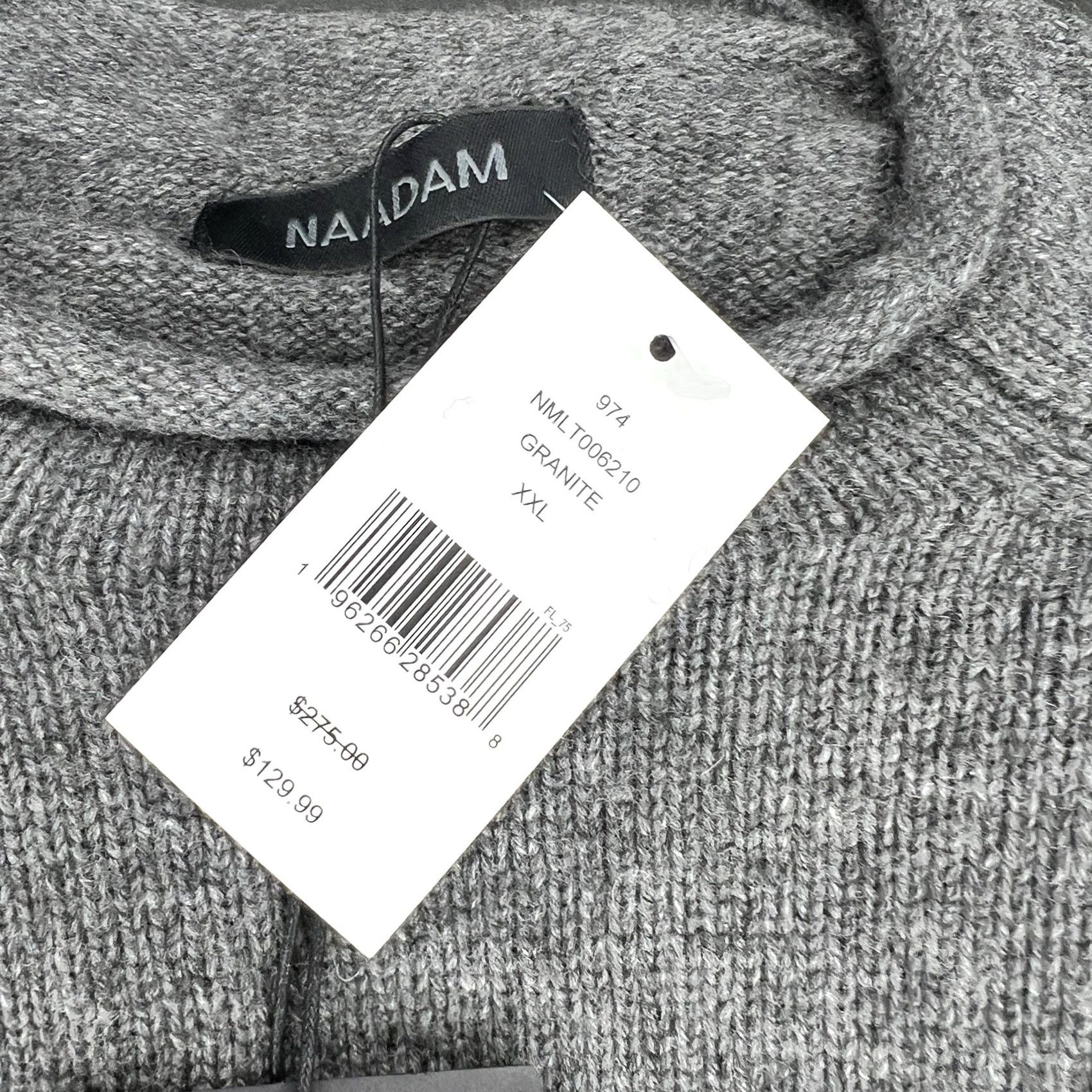 NAADAM Nadaam Men's Lightweight Cashmere & Wool Roll Neck Sweater 2XL Gray Shirt Pullover Long Sleeve Crew Neck Casual Formal Business White? Size US XXL / EU 58 / 5 - 5 Thumbnail