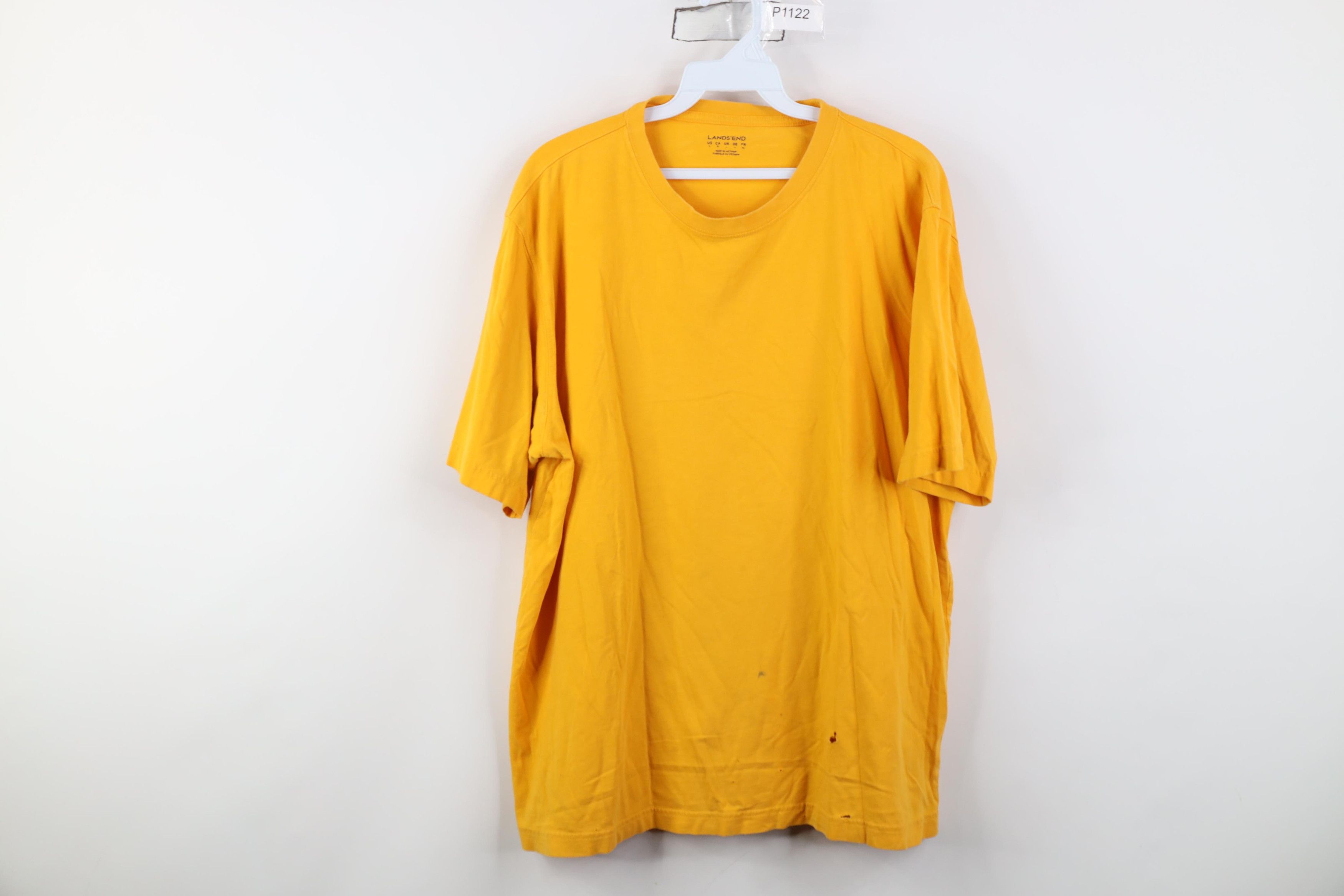 Lands' End Vintage Y2K Lands End Short Sleeve T-Shirt Yellow Cotton Size US L / EU 52-54 / 3 - 1 Thumbnail