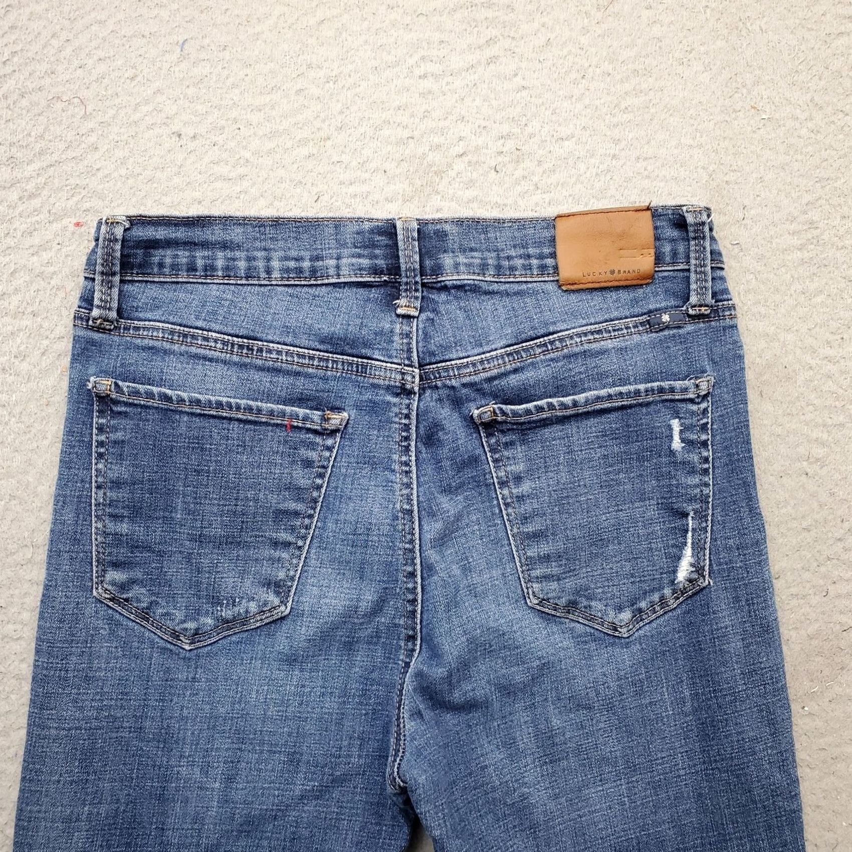 Lucky Brand Lucky Brand Bridgette Skinny Jeans Womens Size 8 Navy Denim Distressed Jeans 8/29 Womens Distressed Navy Denim Skinny Jeans Size 30" / US 8 / IT 44 - 8 Thumbnail