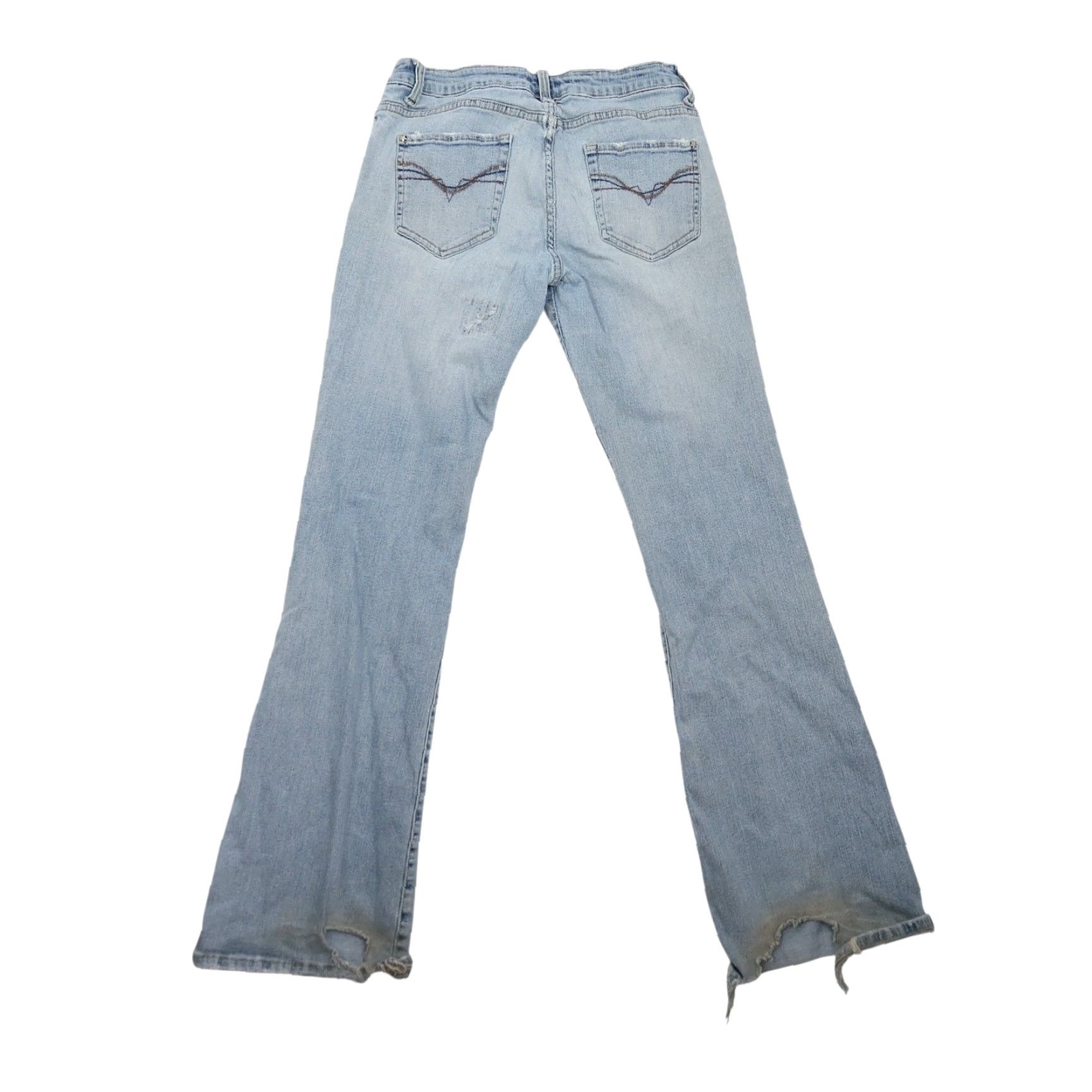 Vintage VINTAGE Bubblegum Jeans Bootcut Flare Denim Low Rise Light Wash 32 Inseam Women 10 Mens? Size 32" / US 10 / IT 46 - 3 Thumbnail