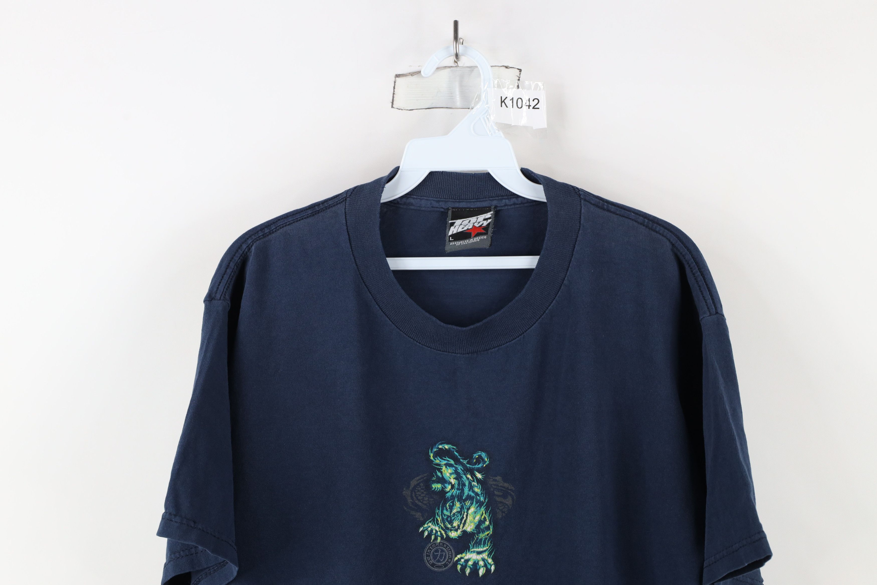 Vintage Vintage Y2K 2001 Streetwear Dragon Tiger Fire Flames T-Shirt Size US L / EU 52-54 / 3 - 2 Thumbnail