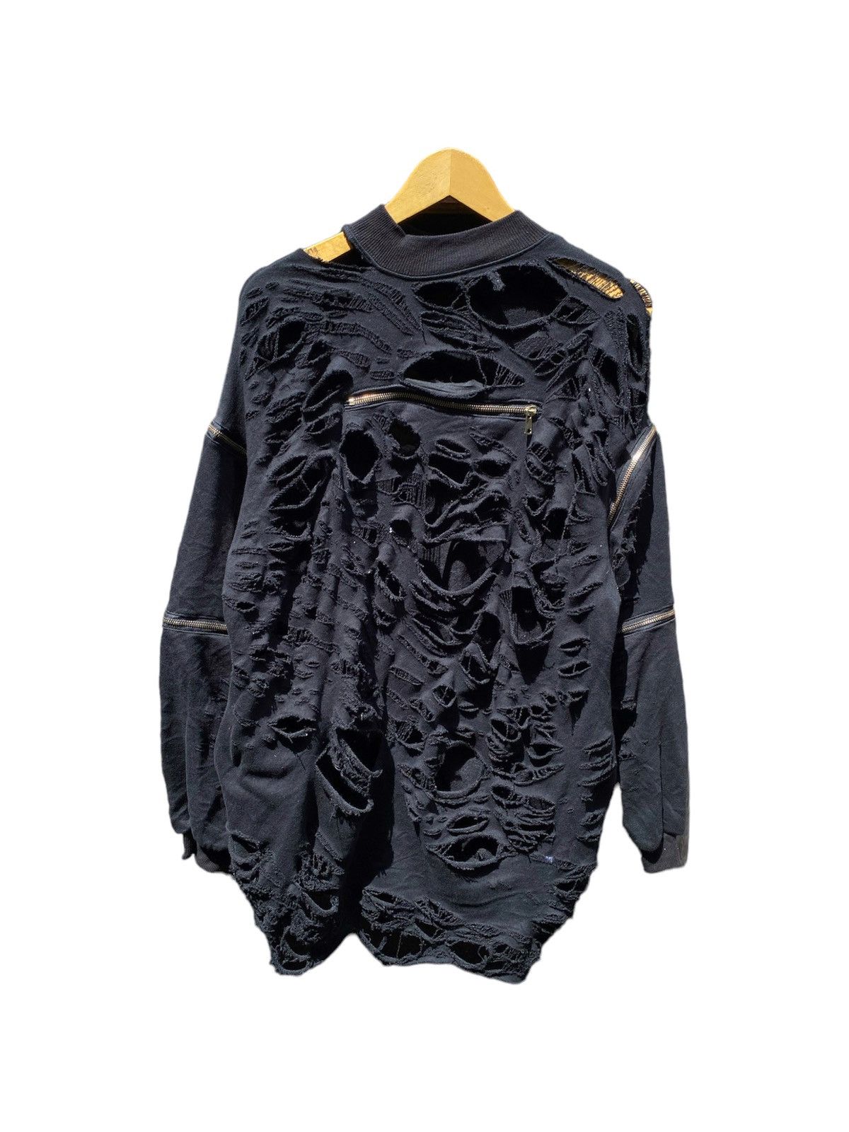 Japanese Crazy Distressed OneSpo Multizipper Sweatshirt