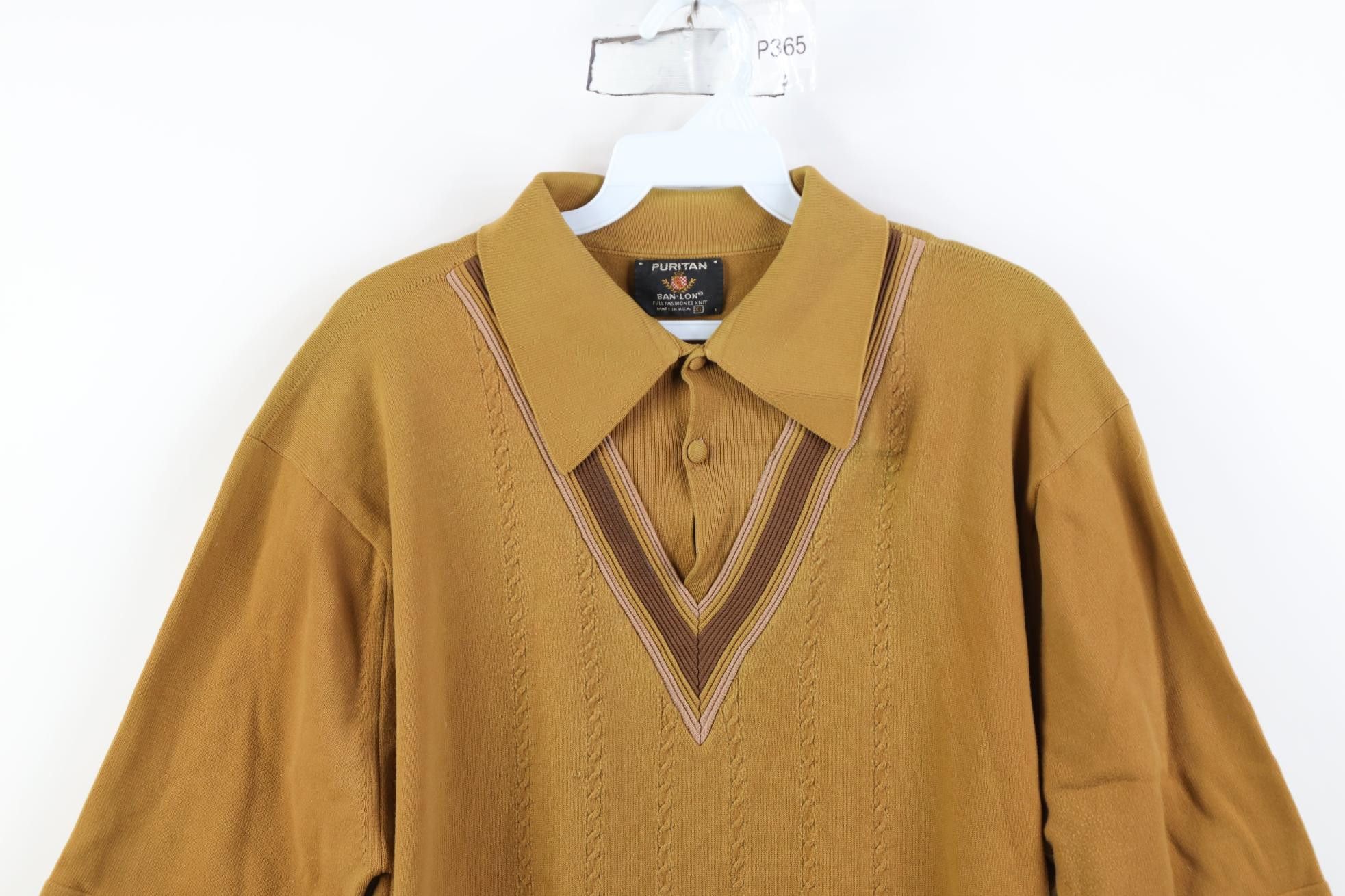 Vintage Vintage 50s 60s Rockabilly Knit Pullover Polo Shirt USA Size US XL / EU 56 / 4 - 2 Thumbnail