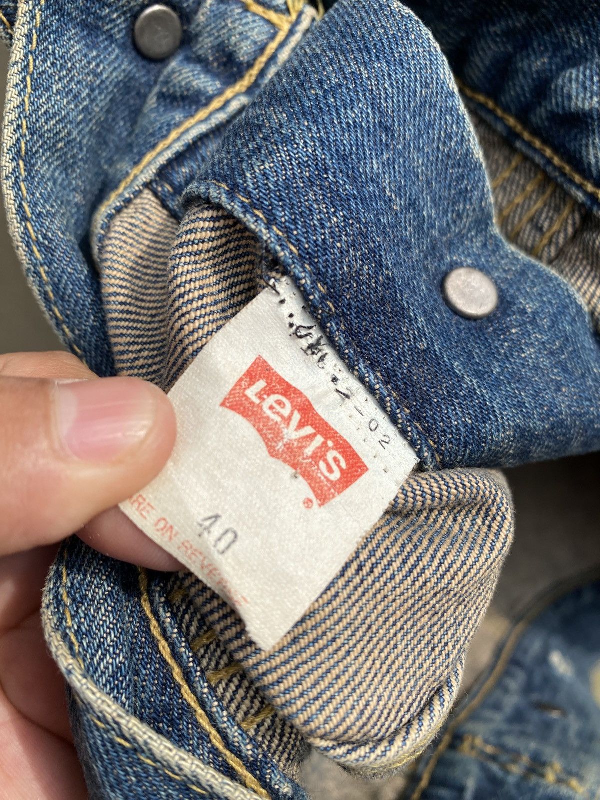 Levi's × Levi's Vintage Clothing × Vintage size 40 vintage levi's 71557 big E trucker denime jakcet Size US L / EU 52-54 / 3 - 6 Thumbnail