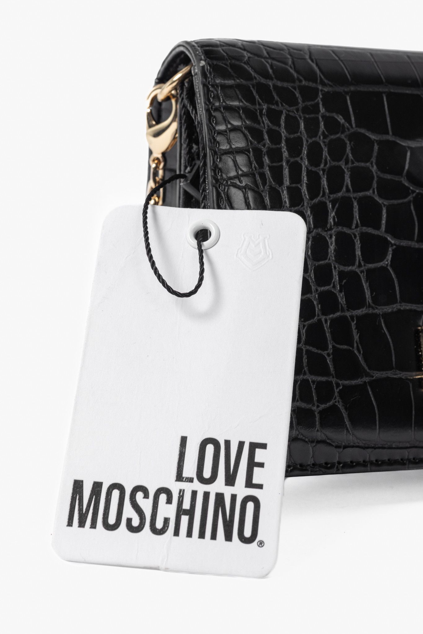Love Moschino Love Moschino Croc-Embossed Faux-Leather Flap Crossbody Size ONE SIZE - 9 Thumbnail