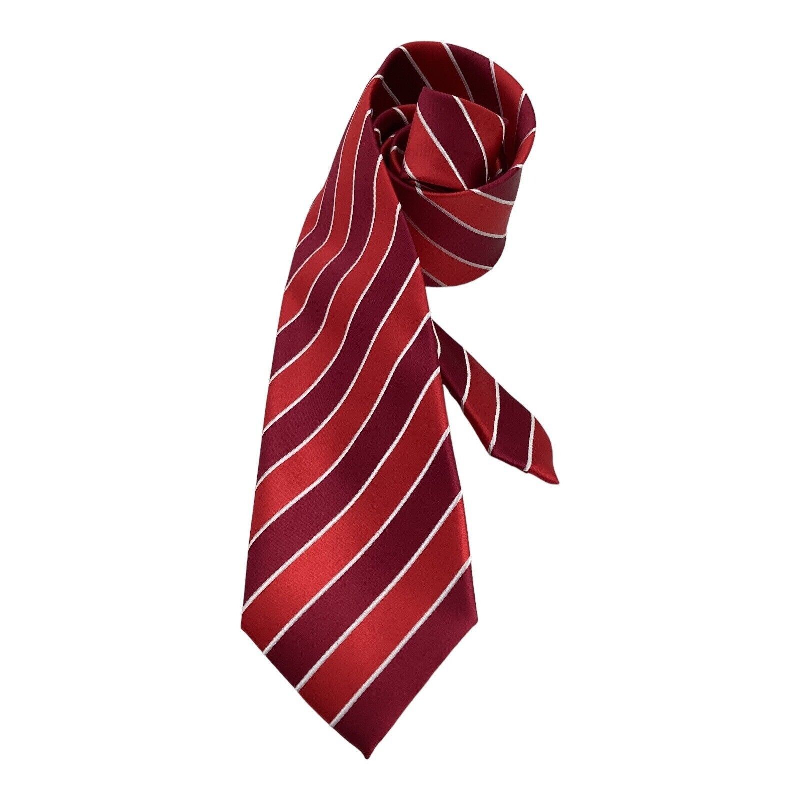 Other $50 JHON SPARKS Red Striped Luxury Polyester Tie W: 3" NWT Size ONE SIZE - 1 Thumbnail