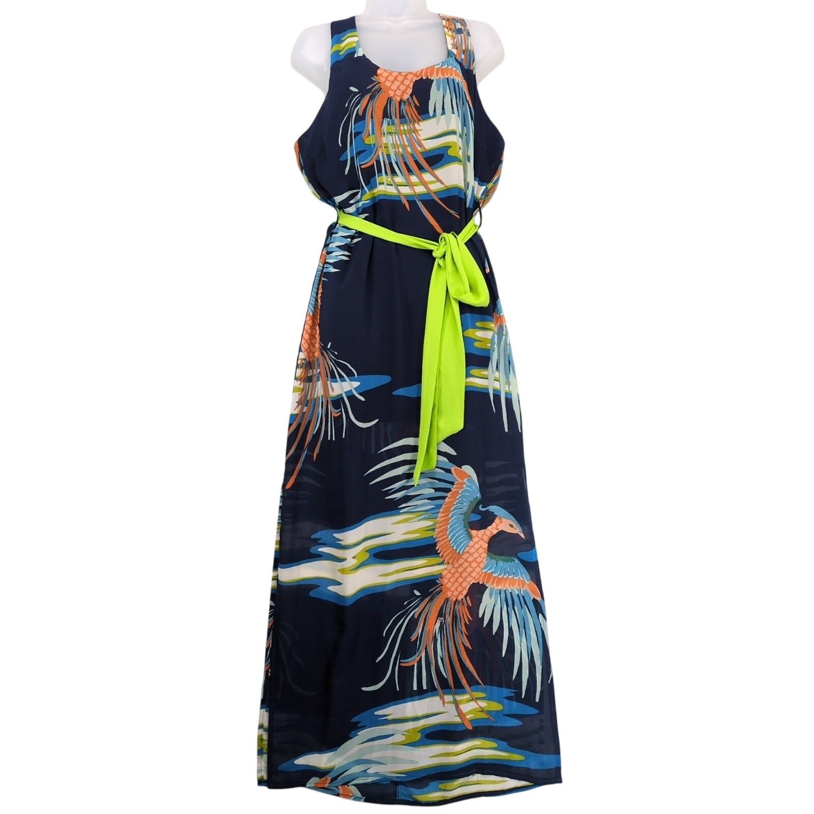 Other Eunishop Size L Tropical Phoenix Bird Maxi Dress Sheer Size L / US 10 / IT 46 - 1 Thumbnail