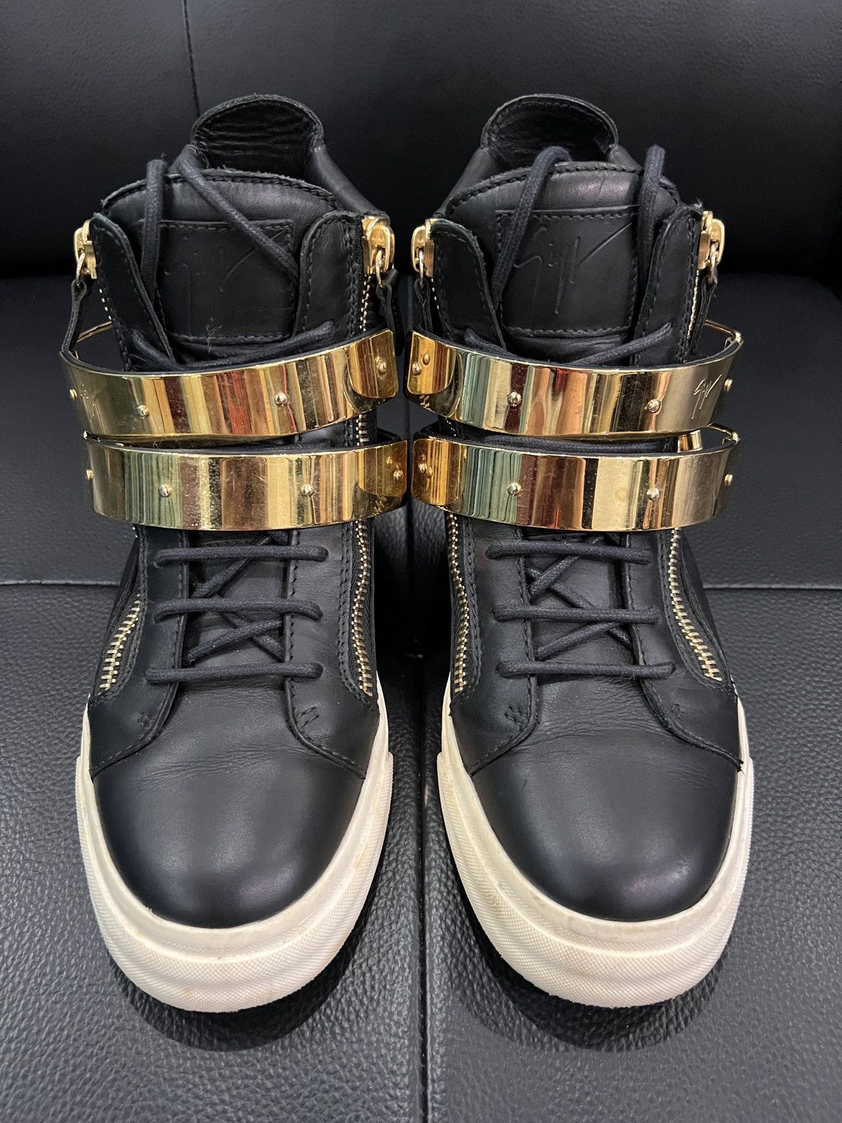 Giuseppe Zanotti Giuseppe Zanotti GZ Double Buckle High-Top Sneakers Size US 8 / IT 38 - 6 Thumbnail