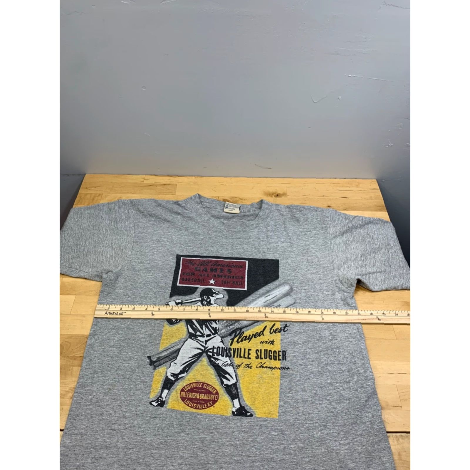 Vintage VINTAGE Louisville Slugger Shirt Mens L Gray USA Baseball 11914 90s Sports USA Shirt Mens L Gray Cotton Short Sleeve Crew Neck Size US L / EU 52-54 / 3 - 7 Thumbnail