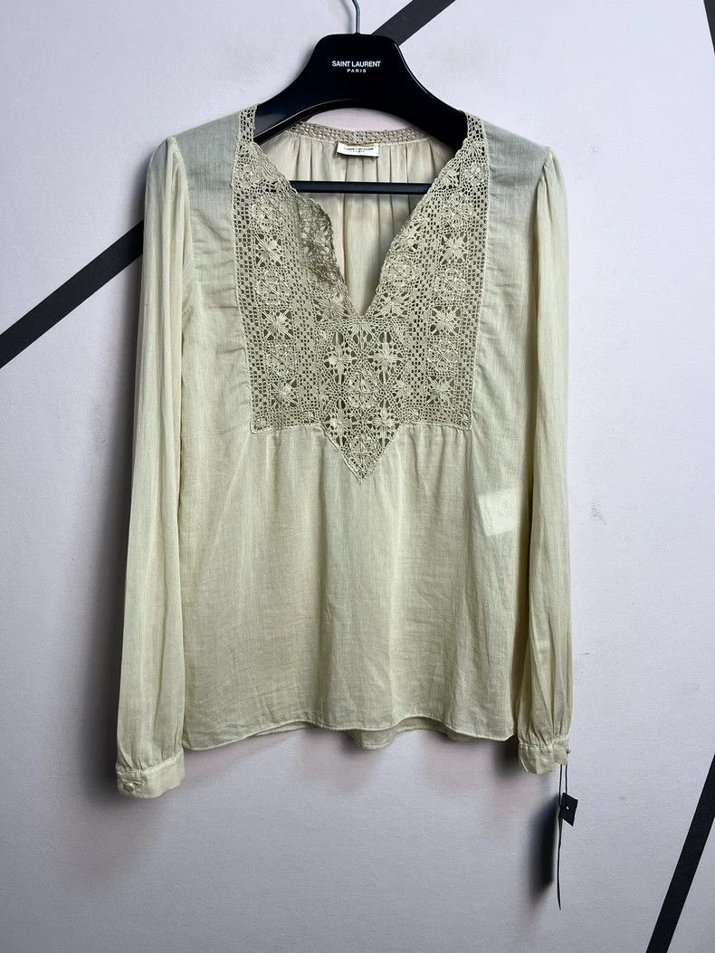 Saint laurent paris 16 Spring/Summer Linen Lace Woven Tulle