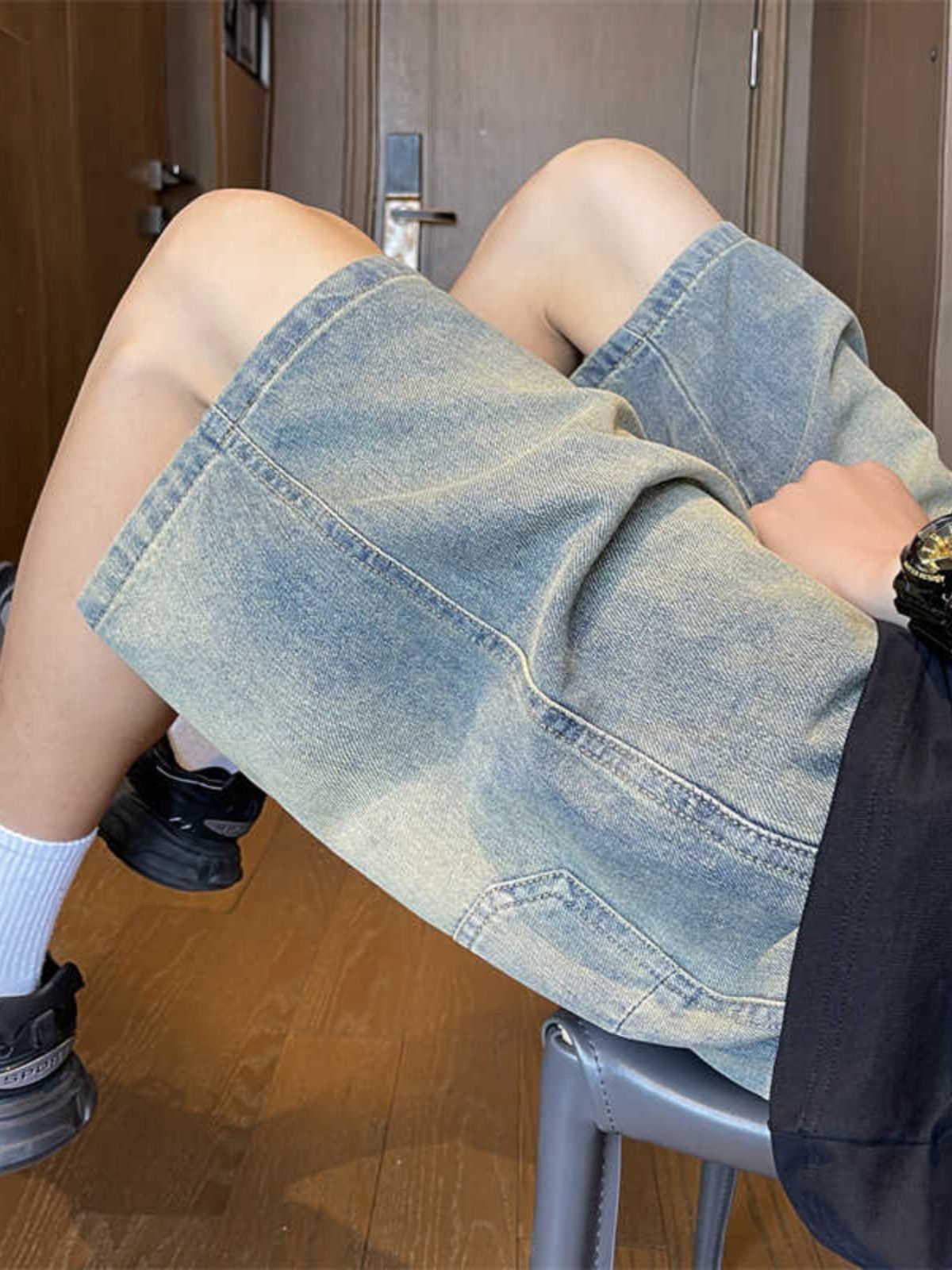 Japanese Brand × Jean Retro straight leg loose denim shorts Size US 32 / EU 48 - 3 Thumbnail