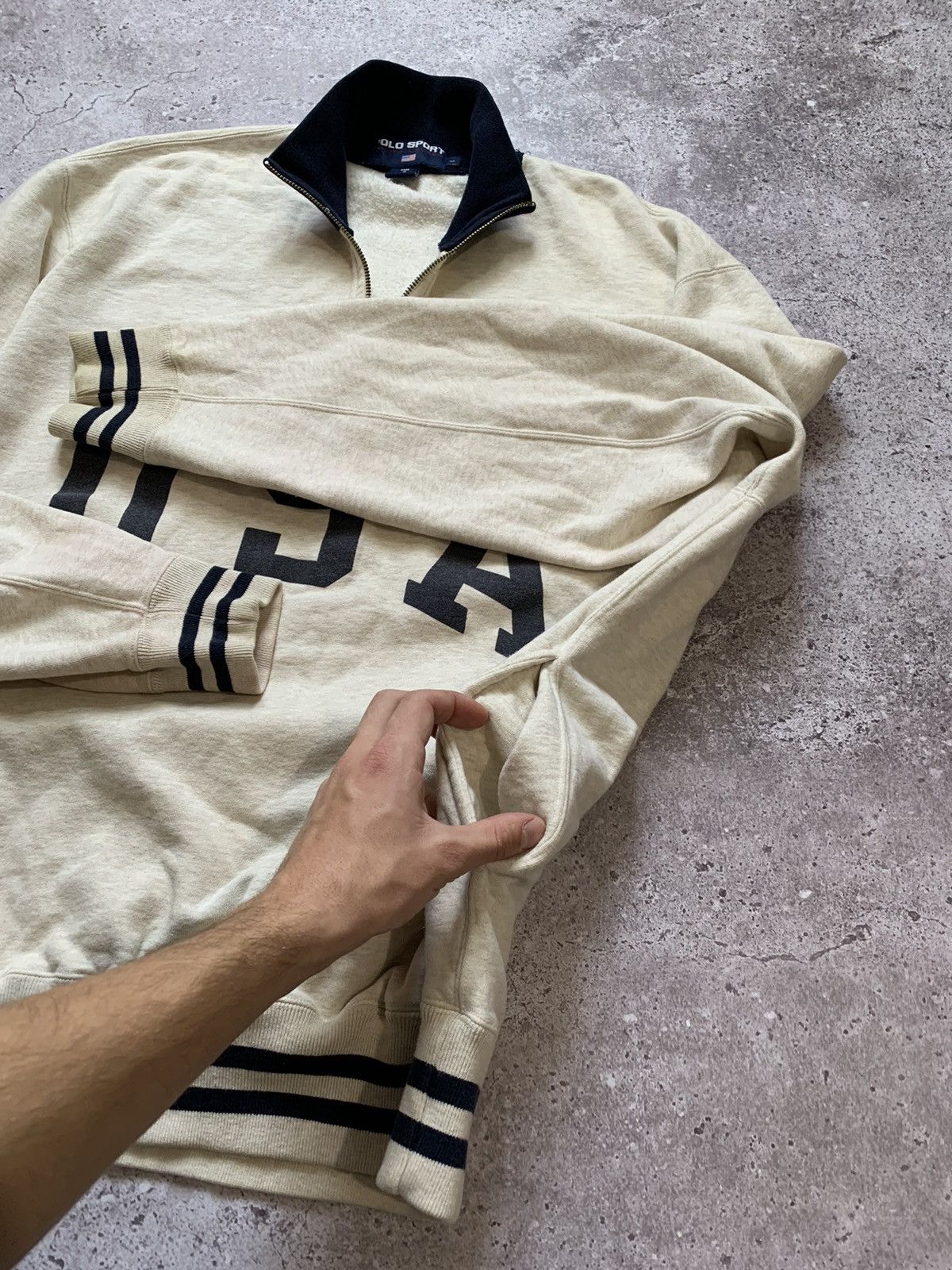 Lo Life × Polo Ralph Lauren × Ralph Lauren Sport Vintage 90s Polo Ralph Lauren USA Flag logo sweatshirt Size US L / EU 52-54 / 3 - 8 Thumbnail
