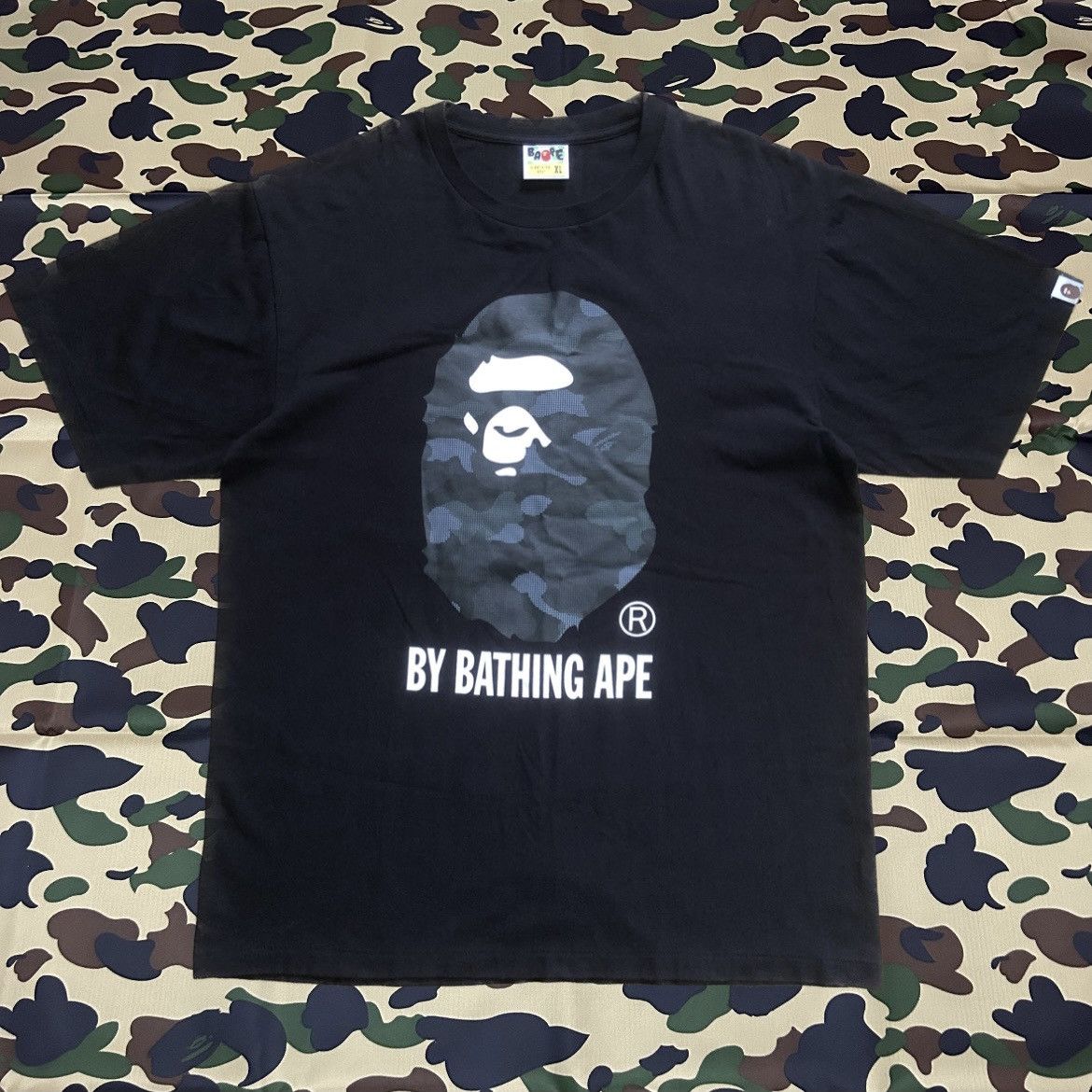 Bape By Bathing Ape Big Head Static Camo Tee Size US XL / EU 56 / 4 - 1 Thumbnail