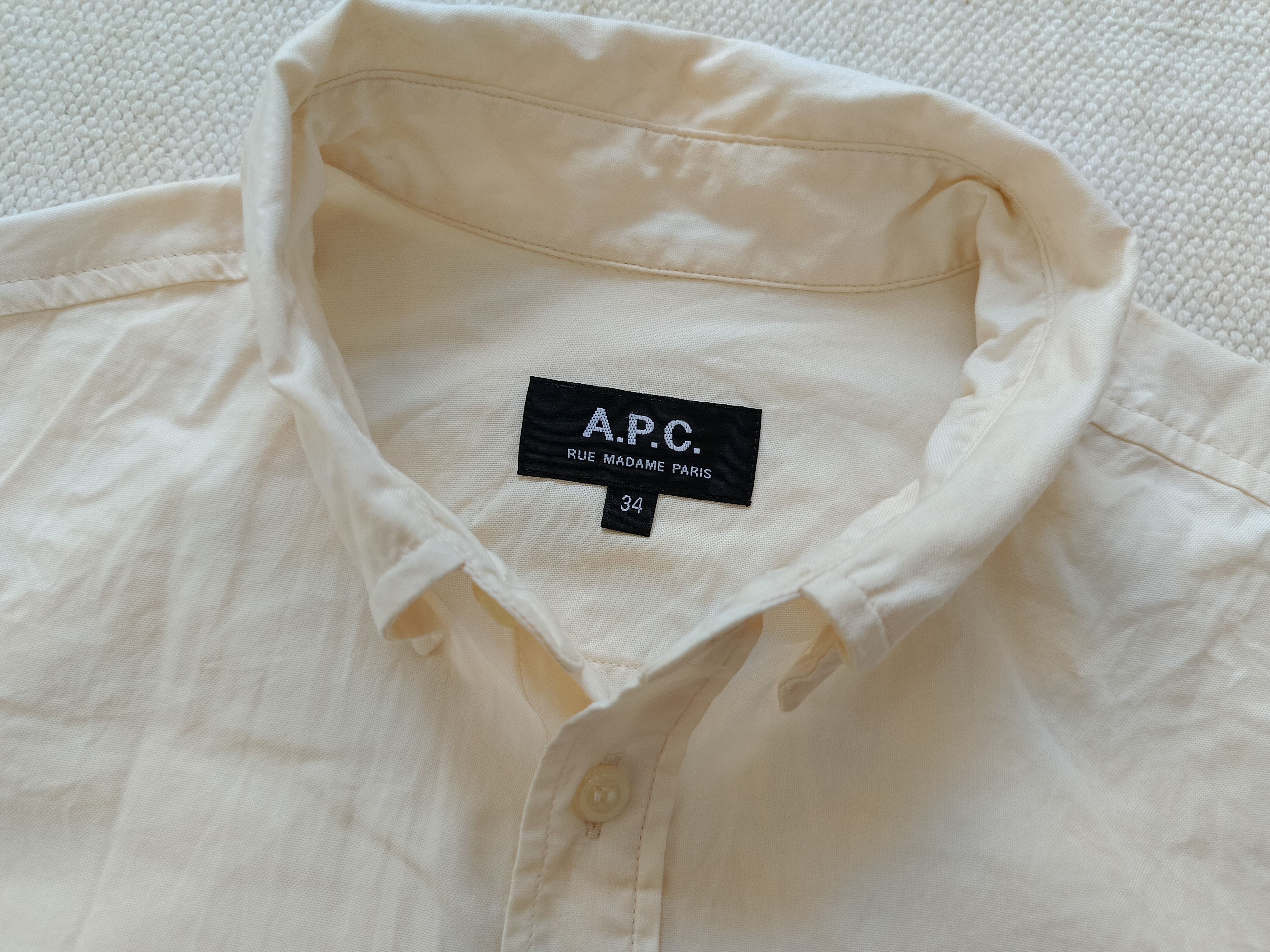 A.P.C. APC A.P.C. Romania 34 plain ivory white ladies shirt Size XXS / US 00 / IT 34 - 10 Thumbnail