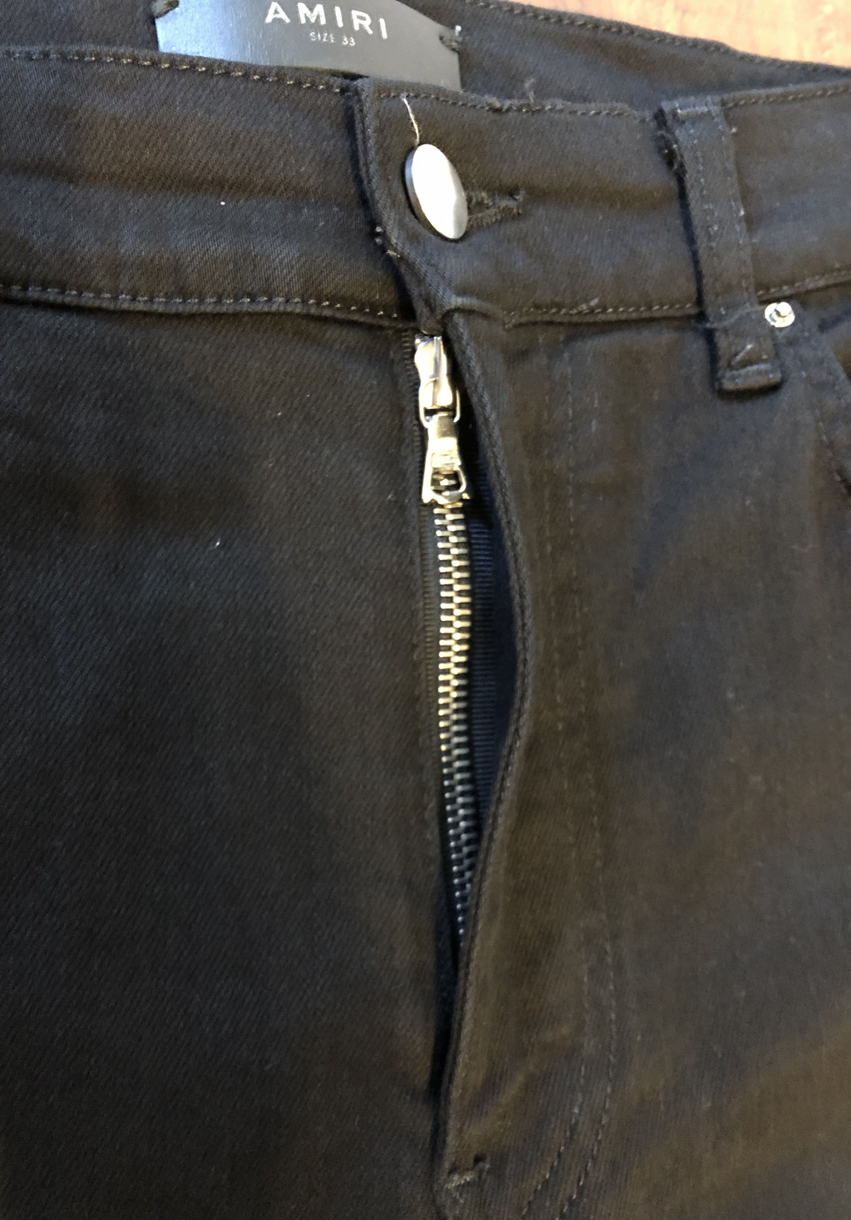 Amiri Amiri Distressed Thrasher Ripped Knees Skinny Jeans & Zipper Size US 33 - 5 Thumbnail