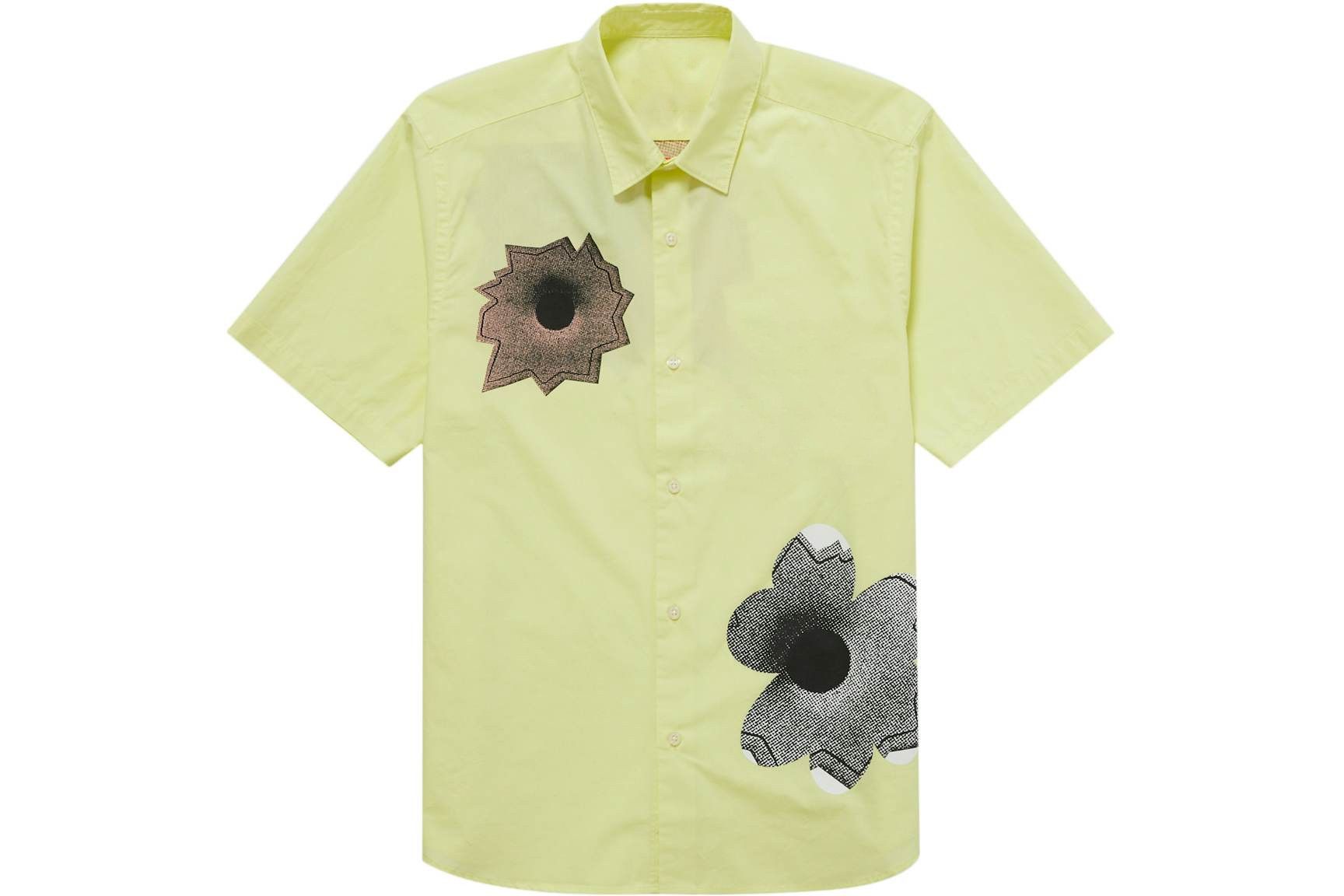 Designer Men's Flower Casual Shirt – Pale Yellow Size US L / EU 52-54 / 3 - 3 Thumbnail