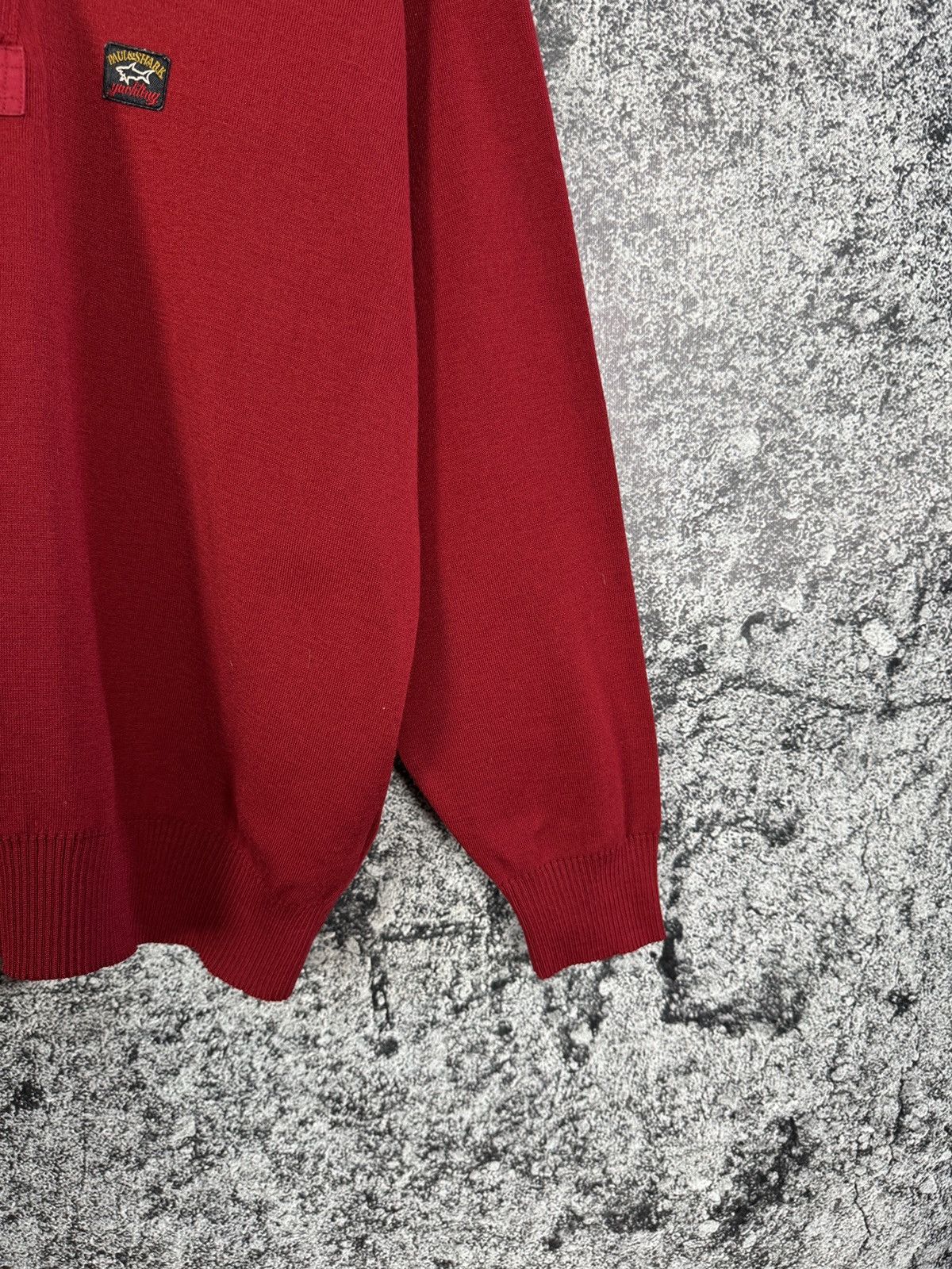 Paul & Shark Paul Shark Wool Sweater Red Henley Knit Made In Italy XL Size US XL / EU 56 / 4 - 5 Thumbnail