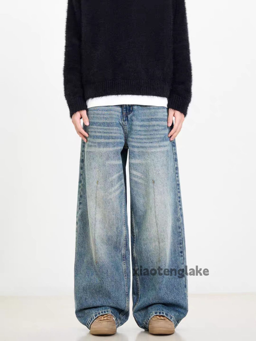 Jean × Vintage washed faded cleanfit yuppie loose baggy jeans Size US 30 / EU 46 - 3 Thumbnail