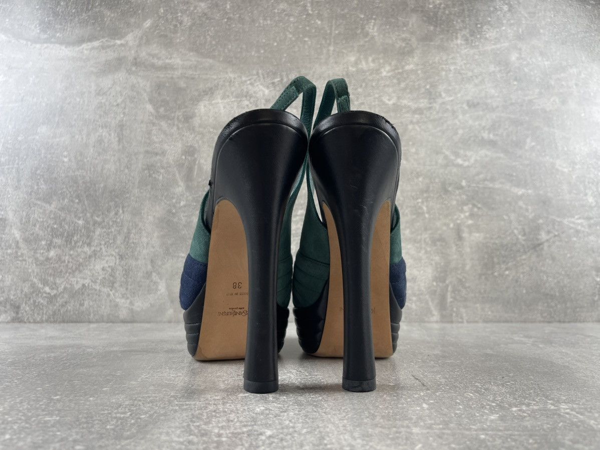 Yves Saint Laurent Yves Saint Laurent 00s Platform Slingback Heels Suede Shoes Size US 8 / IT 38 - 6 Thumbnail