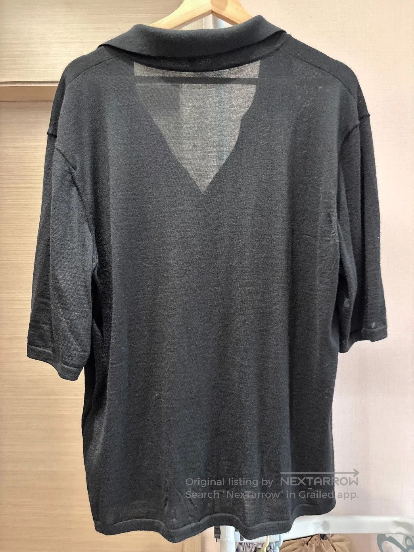 Saint Laurent Paris Saint Laurent Black Wool Short-Sleeve Polo. Size US M / EU 48-50 / 2 - 5 Thumbnail