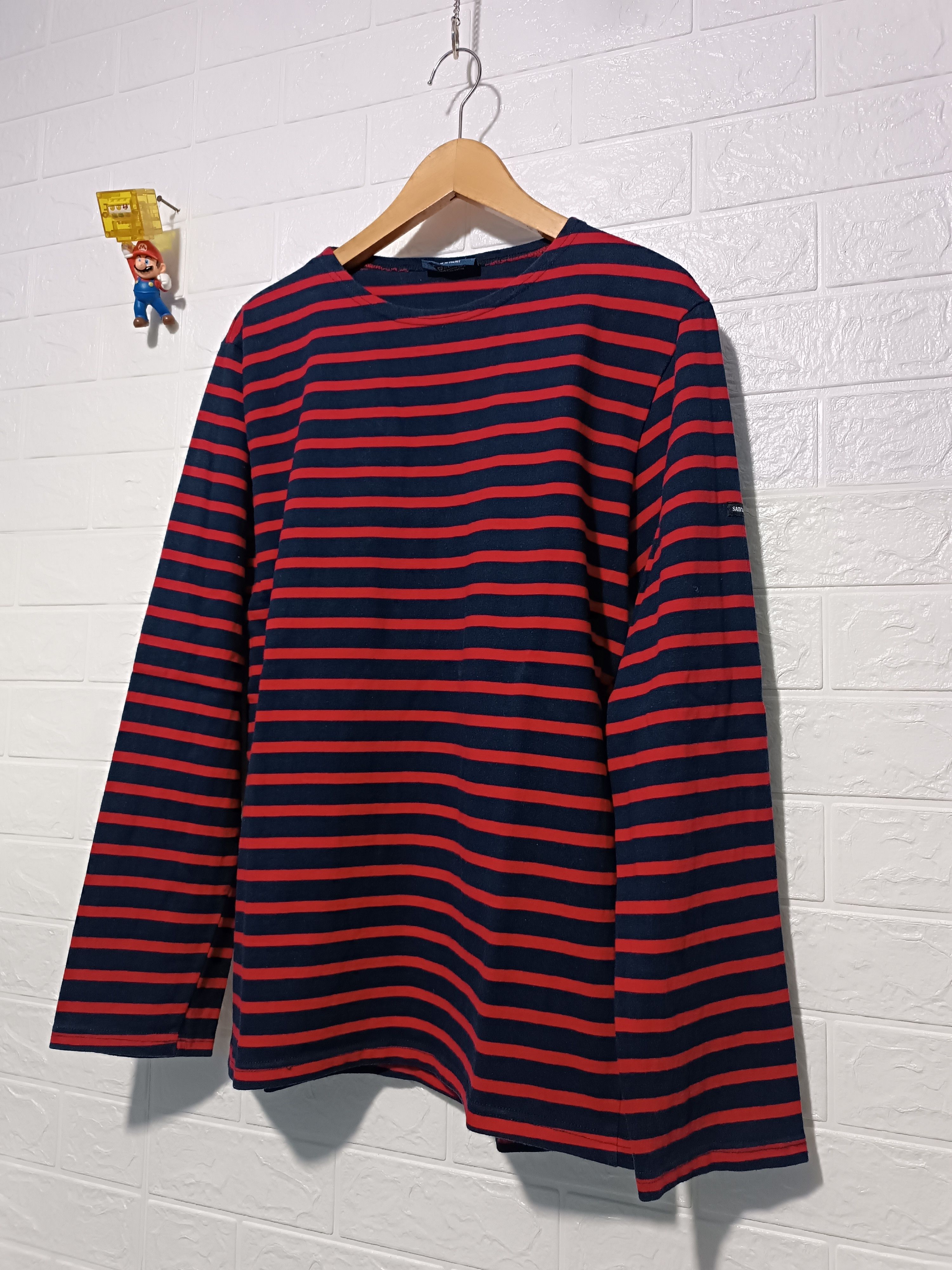Saint James Saint James Red Blue Stripe T-shirt Nirvana Style Size US L / EU 52-54 / 3 - 5 Thumbnail