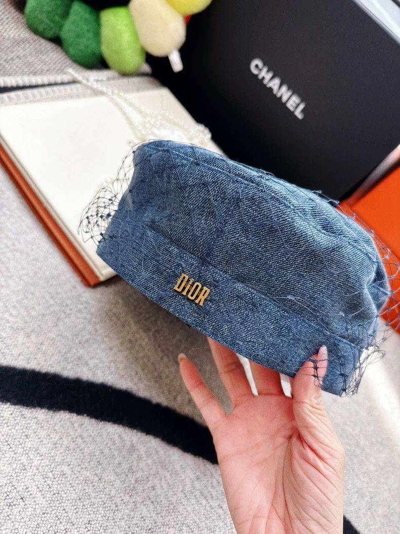 Dior Dior Blue Denim Newsboy Hat-2506 Size ONE SIZE - 3 Thumbnail