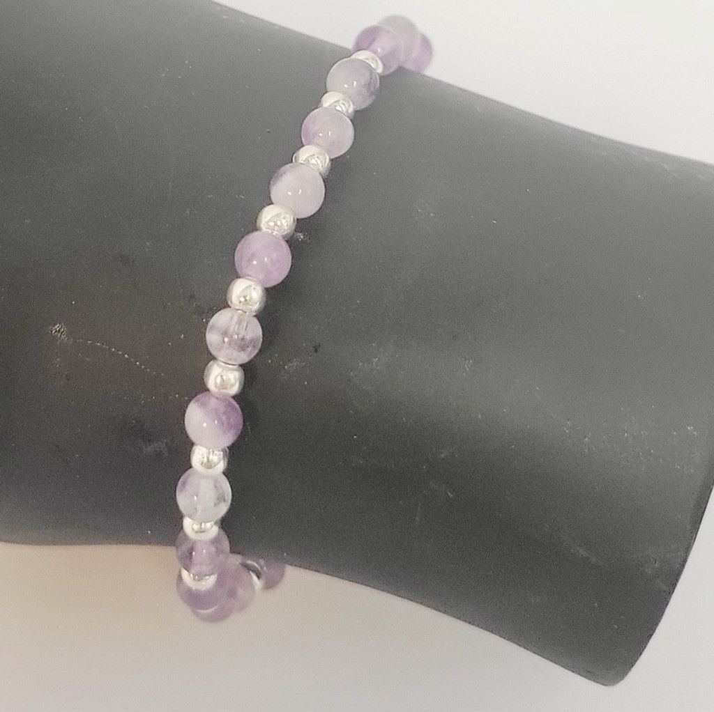 Handmade Natural Gemstone 4mm Dainty Beaded Bracelets Size ONE SIZE - 5 Thumbnail
