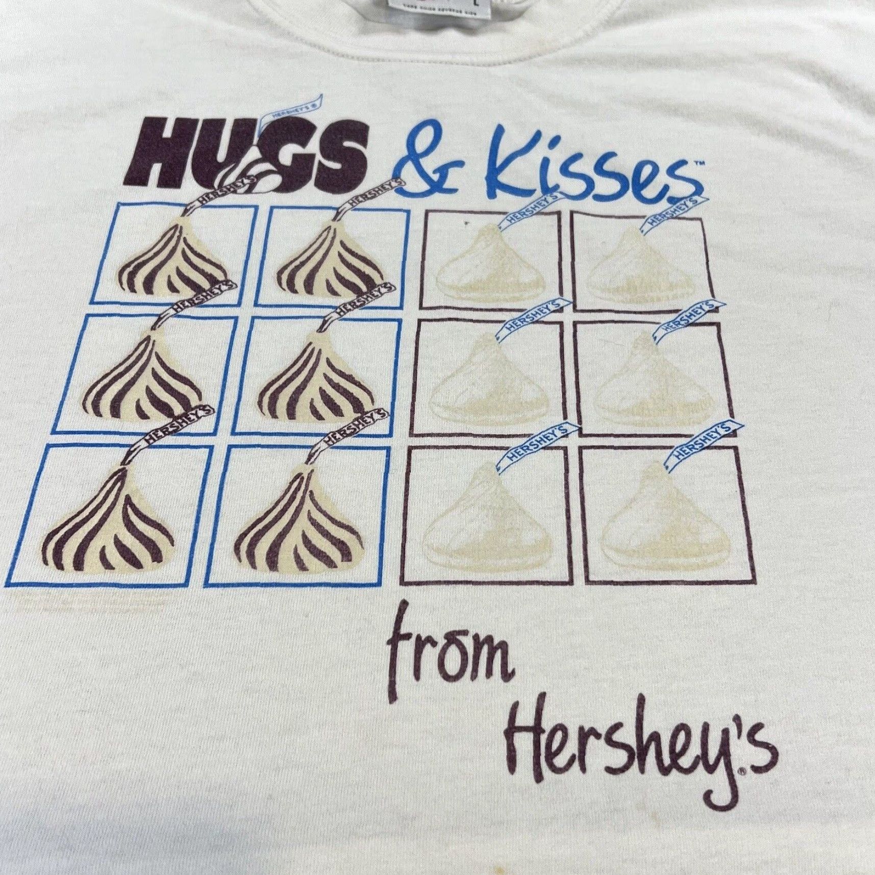 Vintage VINTAGE Hershey Kiss T Shirt Adult L White Fade Candy Chocolate Food Snack Promo Nike Center Swoosh 90s Logo Graphic Mens T-Shirt Size US L / EU 52-54 / 3 - 3 Thumbnail