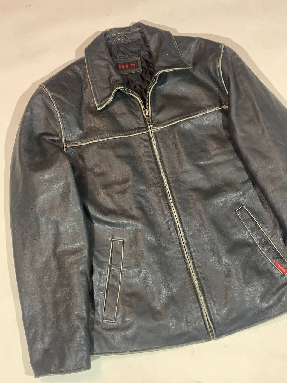 Other HIS Moto Racing Leather Jacket Vintage Size US M / EU 48-50 / 2 - 4 Thumbnail