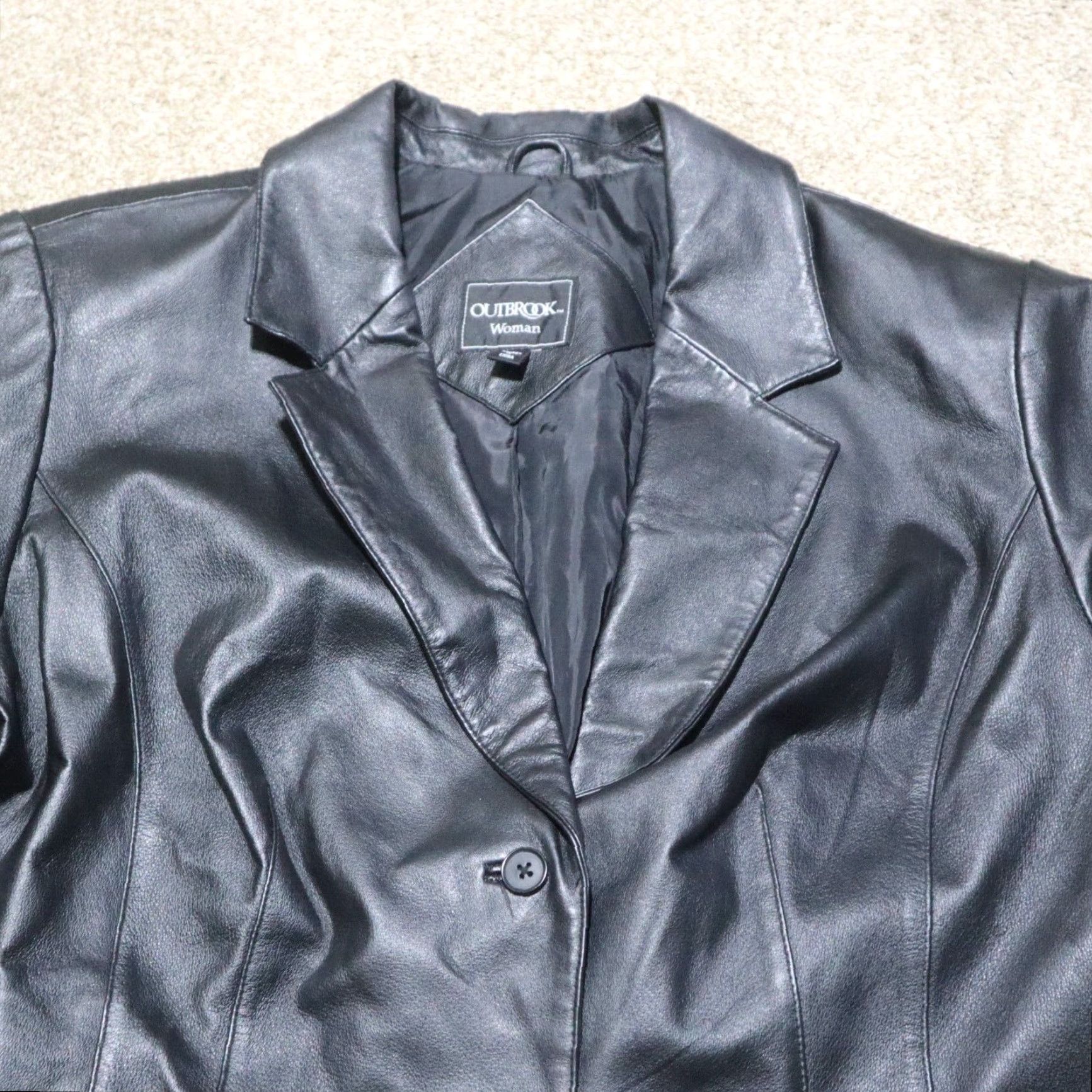 Vintage VINTAGE OutBrook Leather Jacket Hooded Womens 2X Black 80s 90s Cowboy Softshell Fall 4 Seasons Size XXL / US 16-18 / IT 52-54 - 2 Thumbnail