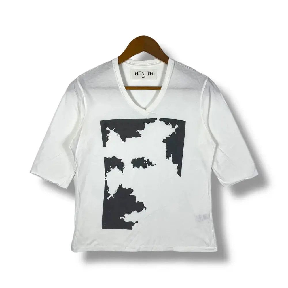 Japanese Brand HEALTH Erima Design Graphic V-Neck 3q Sleeve Tee Shirt Size US XXS / EU 40 - 1 Thumbnail