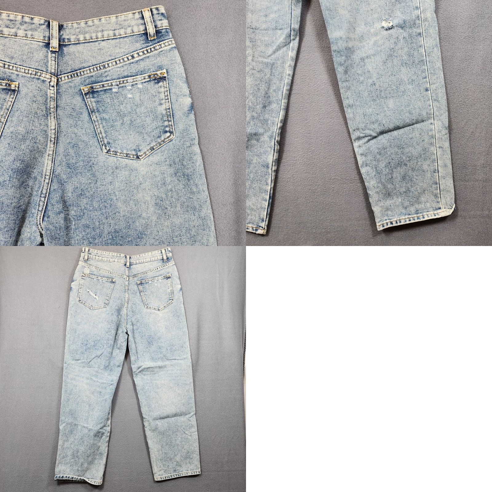 Vintage Blu Ivy Jeans Women L 30x27 Blue Acid Wash Factory Distressed Baggy 90s Y2K Womens Size 30" / US 8 / IT 44 - 10 Thumbnail