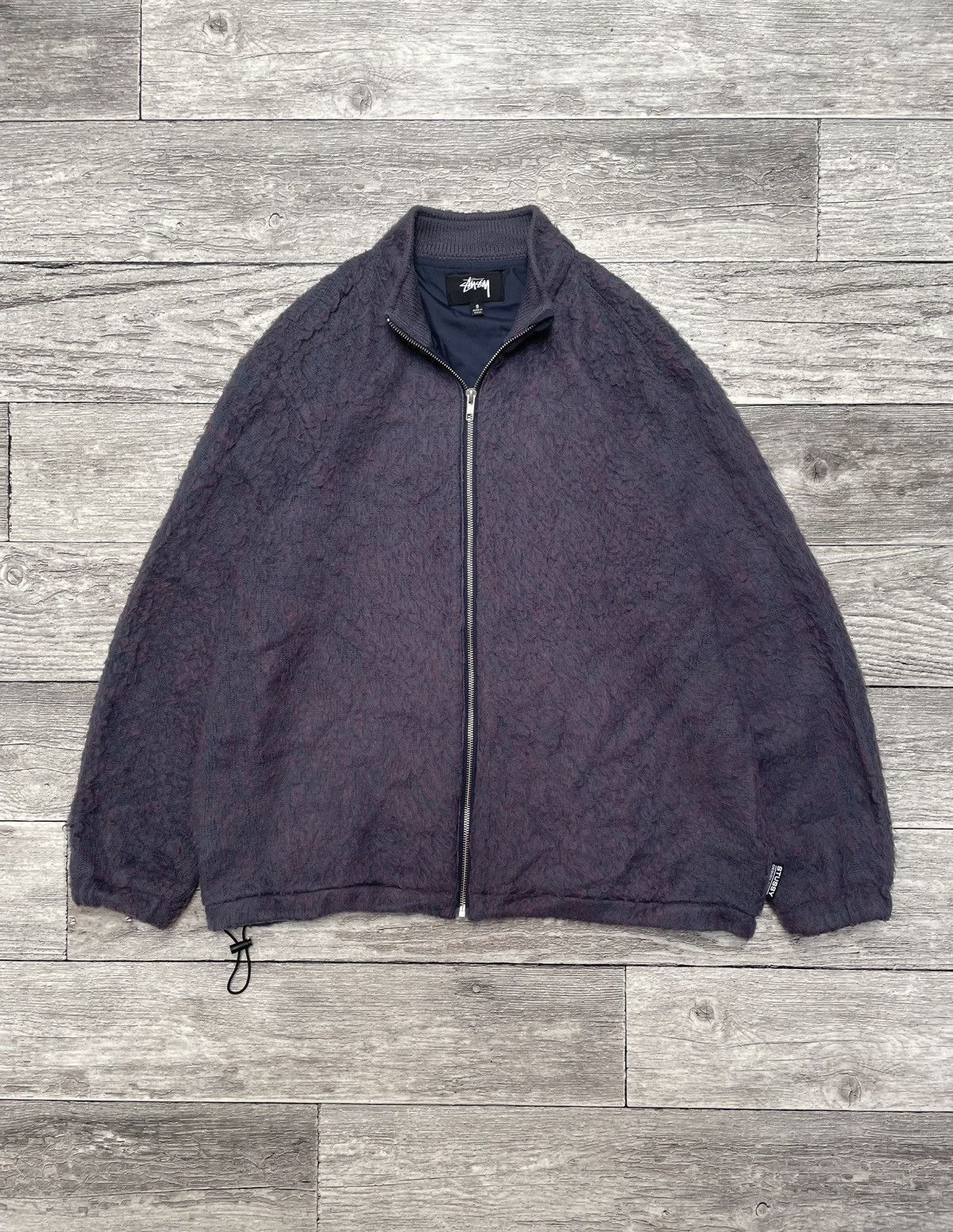 Stussy Stussy Mohair Purple Zip Up Light Jacket | Grailed