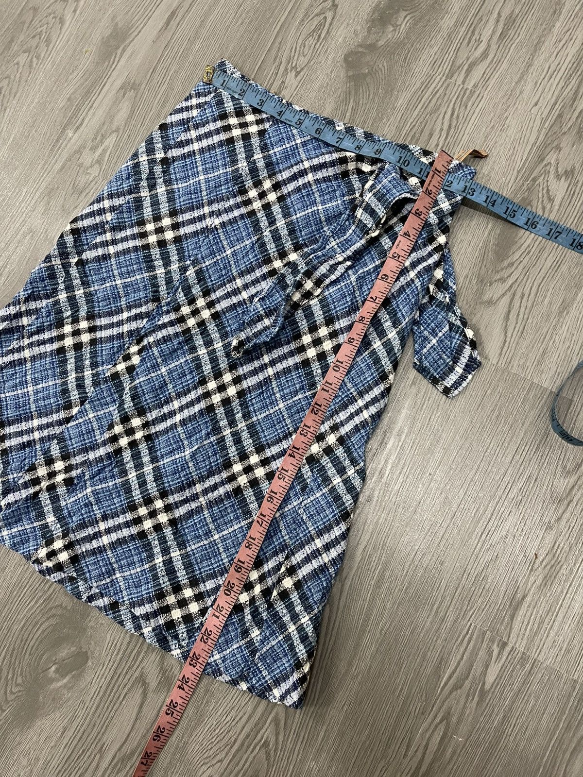 Burberry Burberry Blue Check Skirt Size 26" / US 2 / IT 38 - 9 Thumbnail