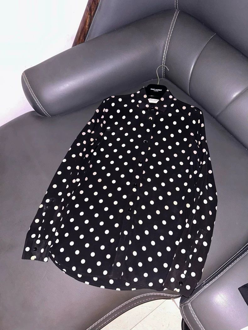 Saint Laurent 2015FW Polka Dot Shirt - dmc